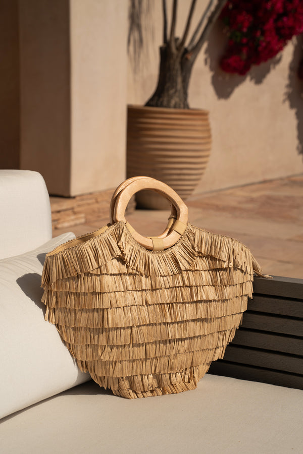 Natural Mediterranean Fringe Handbag - JLUXLABEL