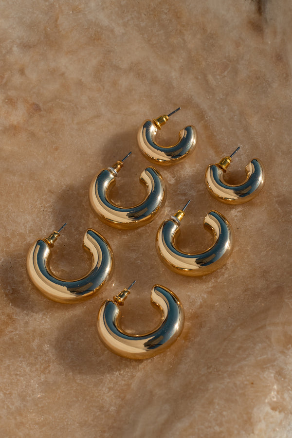 Gold Tami Hoop Earring Set - JLUXLABEL