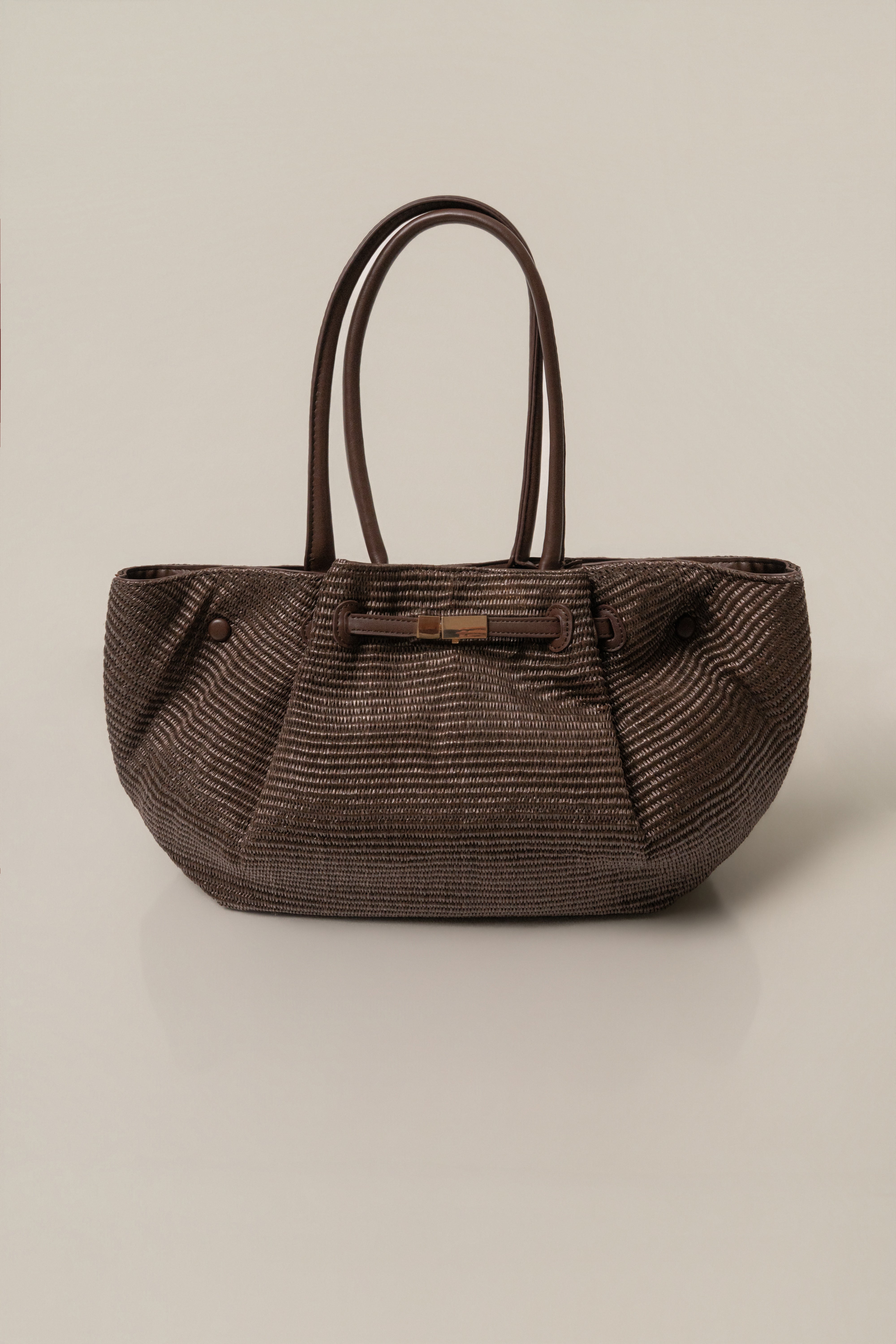 Chocolate Lana Woven Handbag - JLUXLABEL