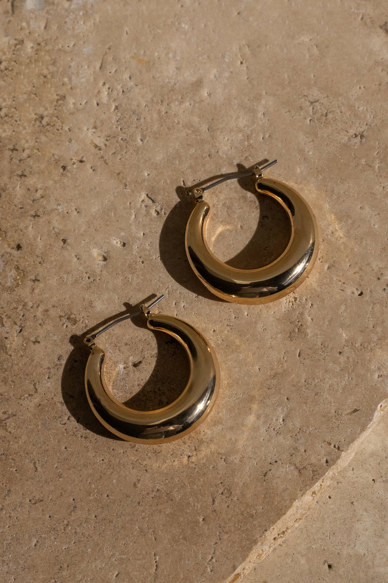 Gold Anyssa Hoop Earrings - JLUXLABEL
