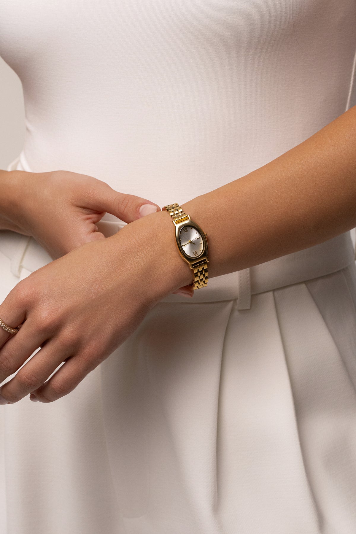 Ivory/Gold Leslie Bracelet Watch