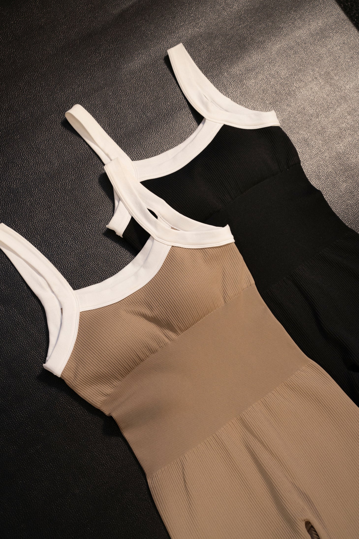 Black/White Core Ribbed Jumpsuit - JLUXLABEL