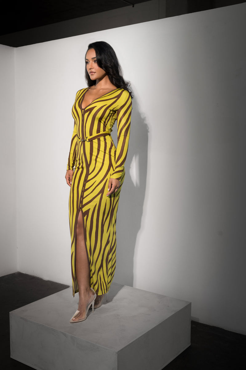 Robe Maxi Juki Imprimée Citron