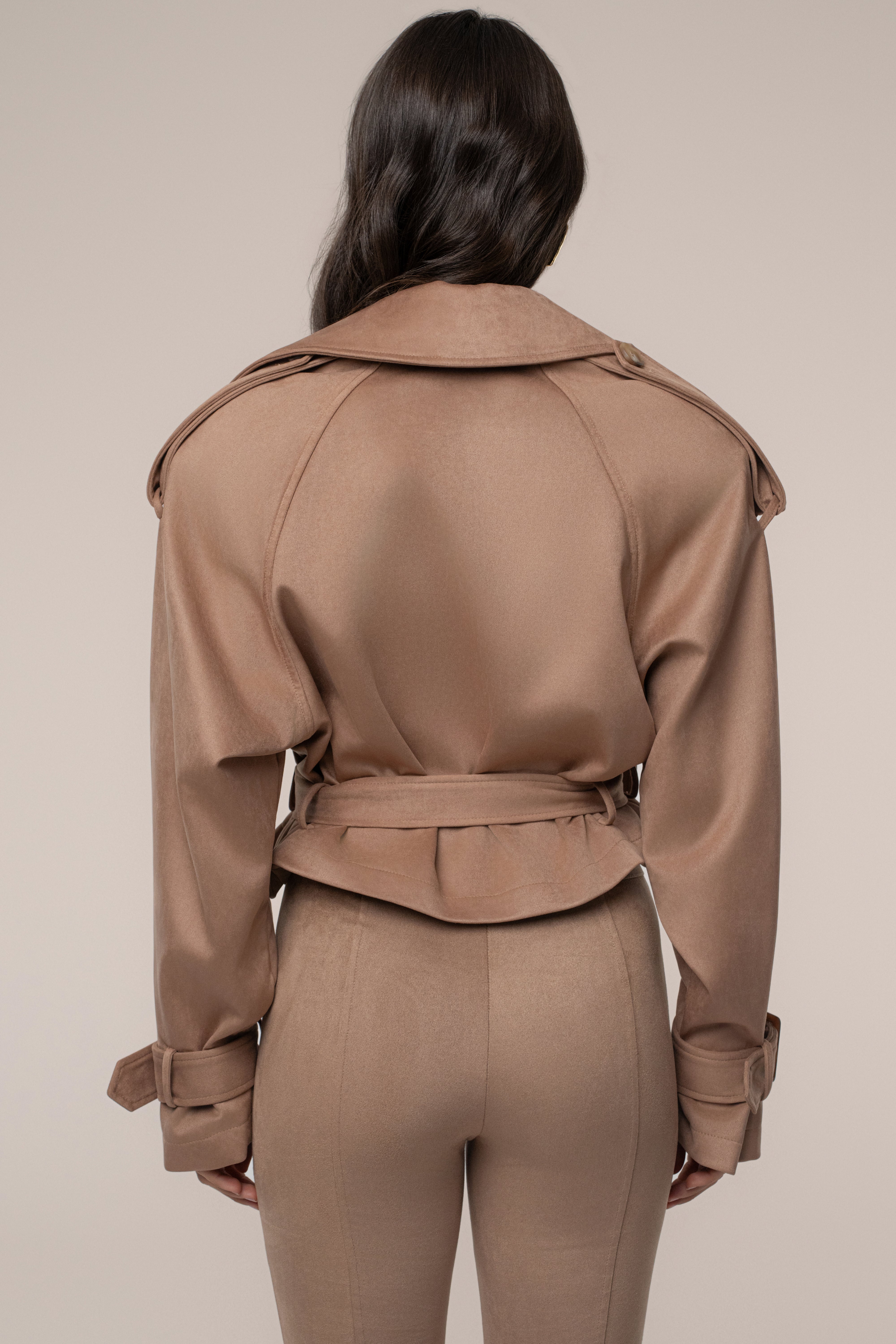 Tan Latte Cropped Jacket