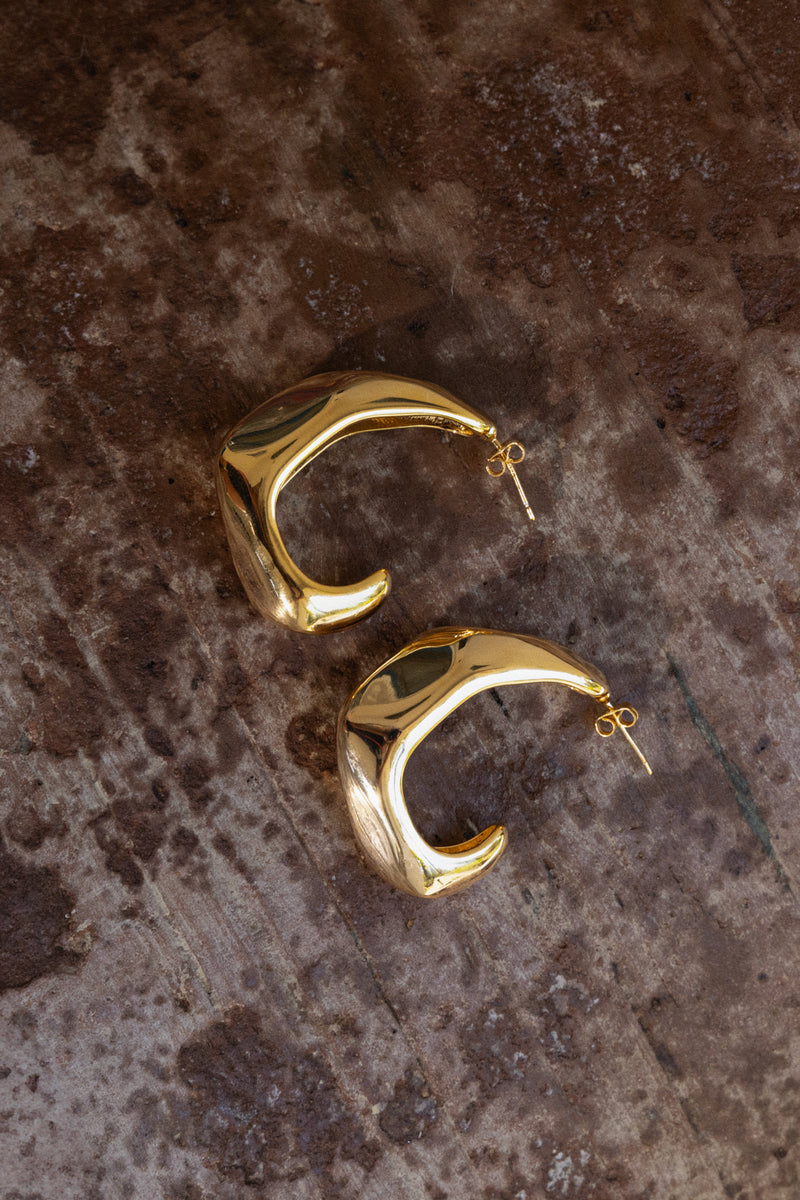 Gold Delia Open Hoop Earrings