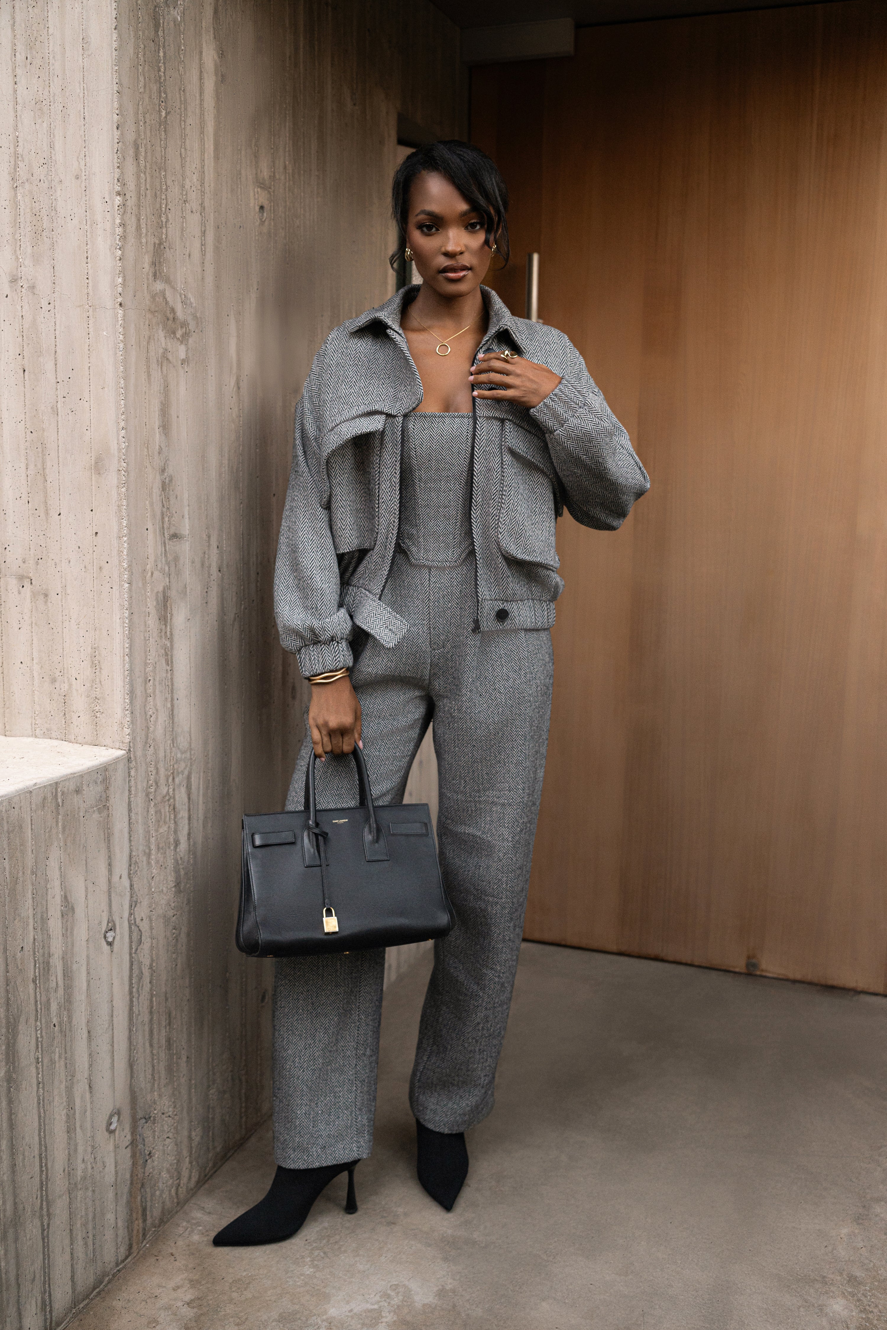 Classic Herringbone Trousers - JLUXLABEL