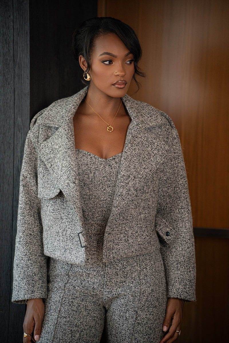 Lt. Grey  Zoe Tweed Jacket