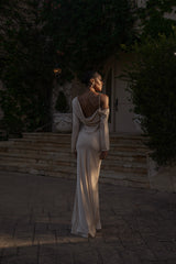 Champagne One And Only Satin Dress - JLUXLABEL