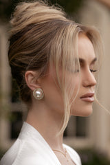 Gold Pearl Stud Earrings - JLUXLABEL