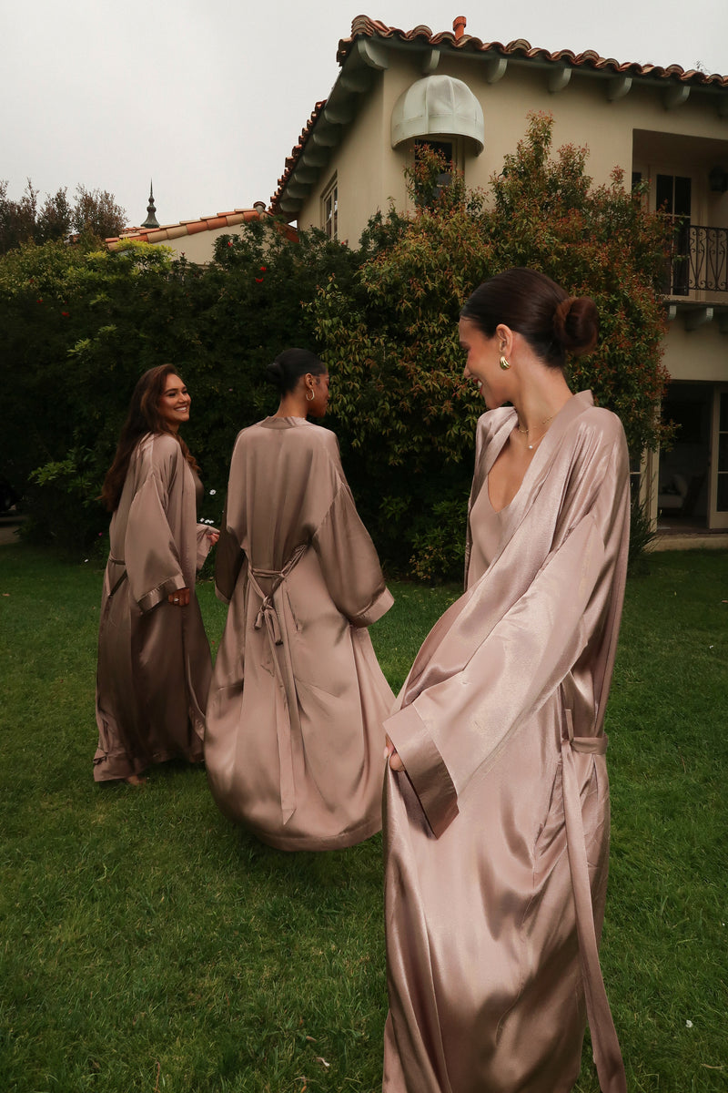 Bronze Forever And Always Satin Robe - JLUXLABEL