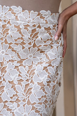 Ivory Lace Romance Maxi Skirt - JLUXLABEL