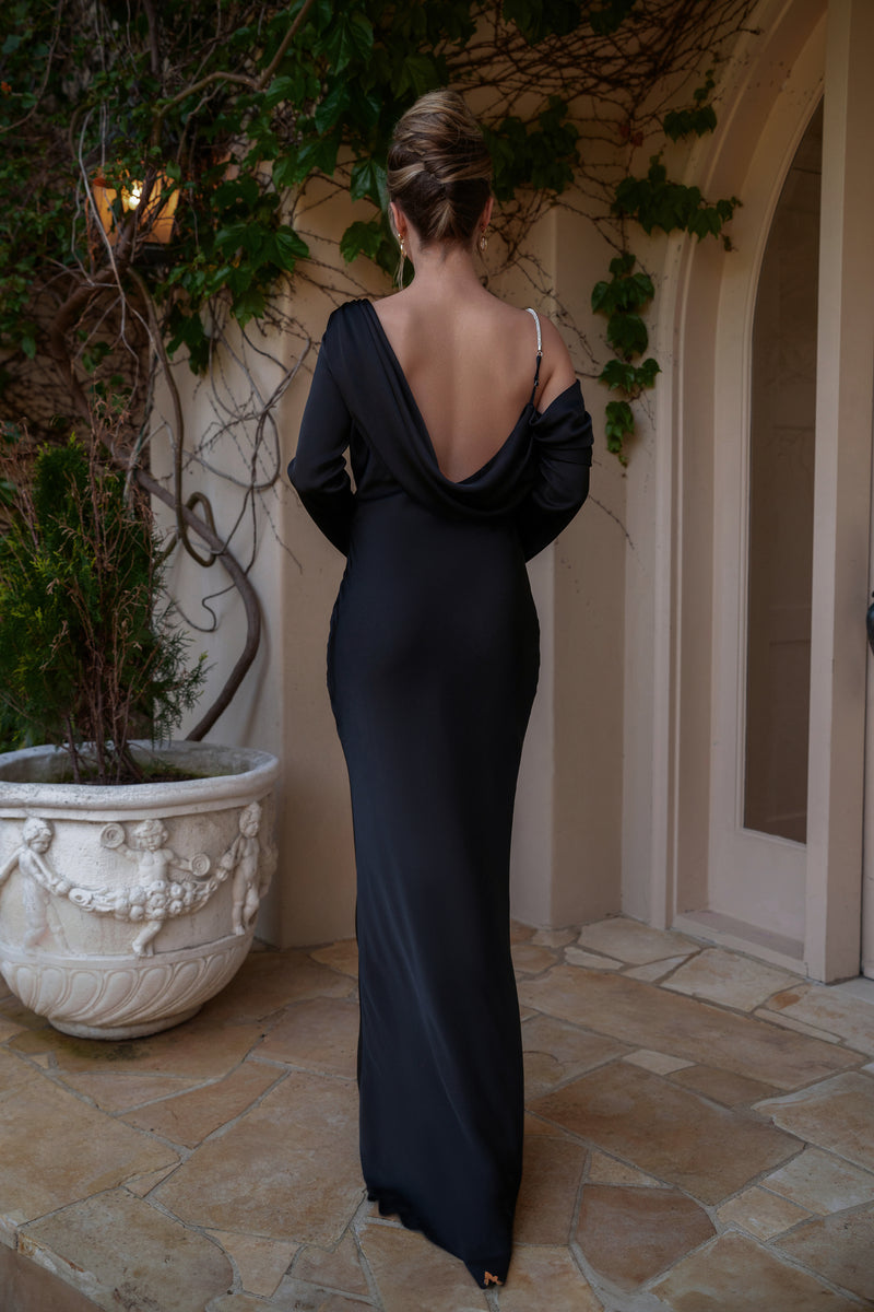 Black One And Only Satin Dress - JLUXLABEL