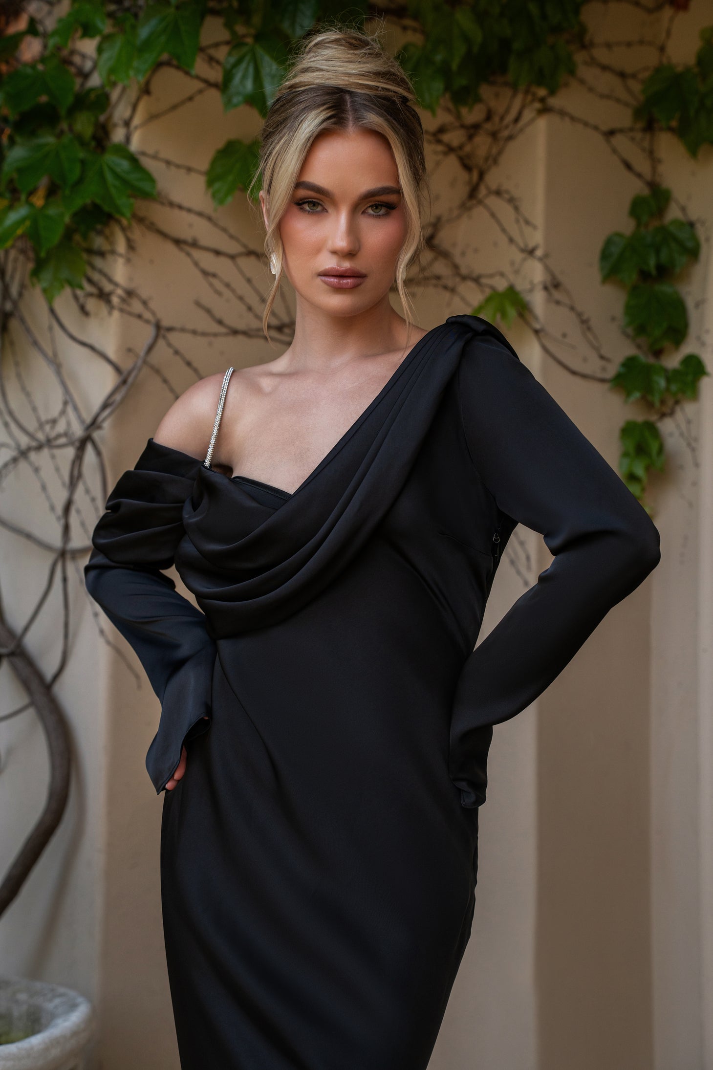 Black One And Only Satin Dress - JLUXLABEL