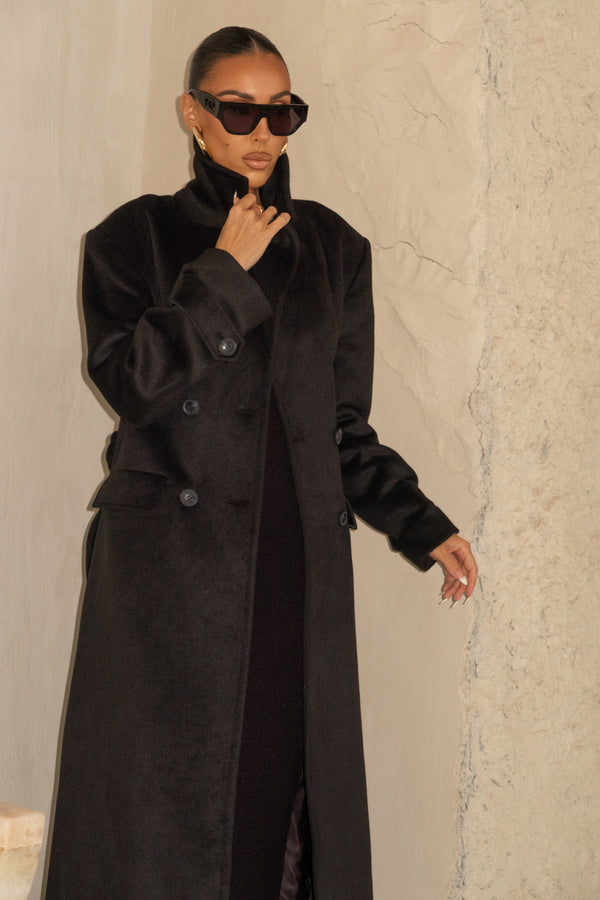 Black Rain Or Shine Longline Coat - JLUXLABEL