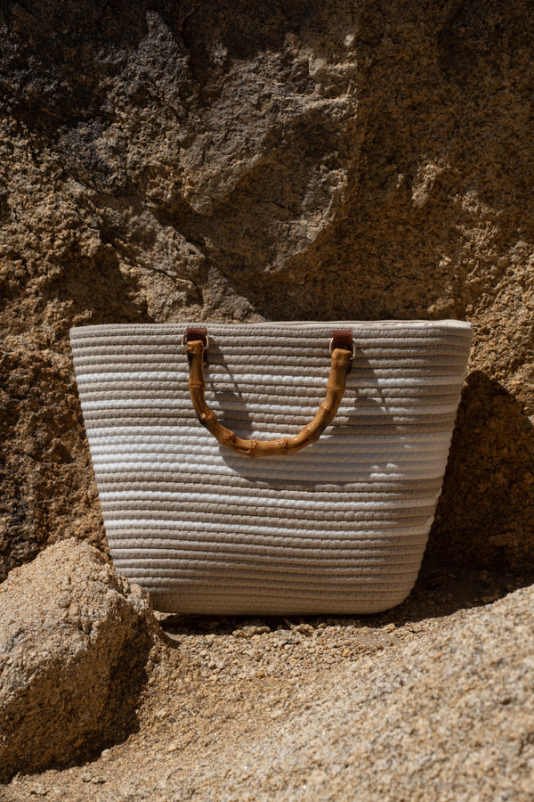 Ivory Above Sea Tote Bag - Crochet Collection - JLUXLABEL