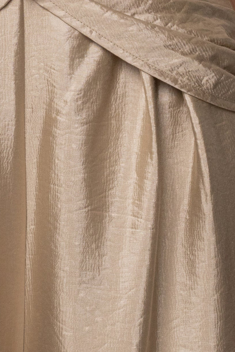 Gold accent JLUXLABEL jumpsuit with stylish design, featuring a fitted silhouette and elegant gold details.