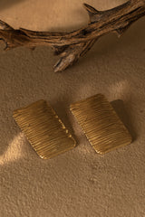 Gold Arin Rectangle Drop Earrings - JLUXLABEL