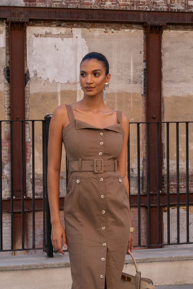 Olive Forever Summer Belted Dress