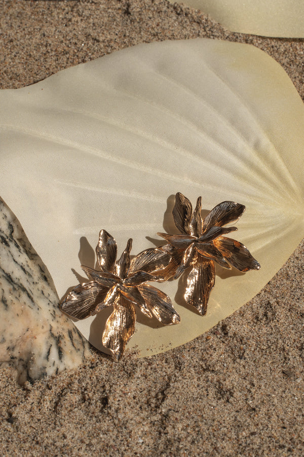 Gold Botanical Earrings - JLUXLABEL