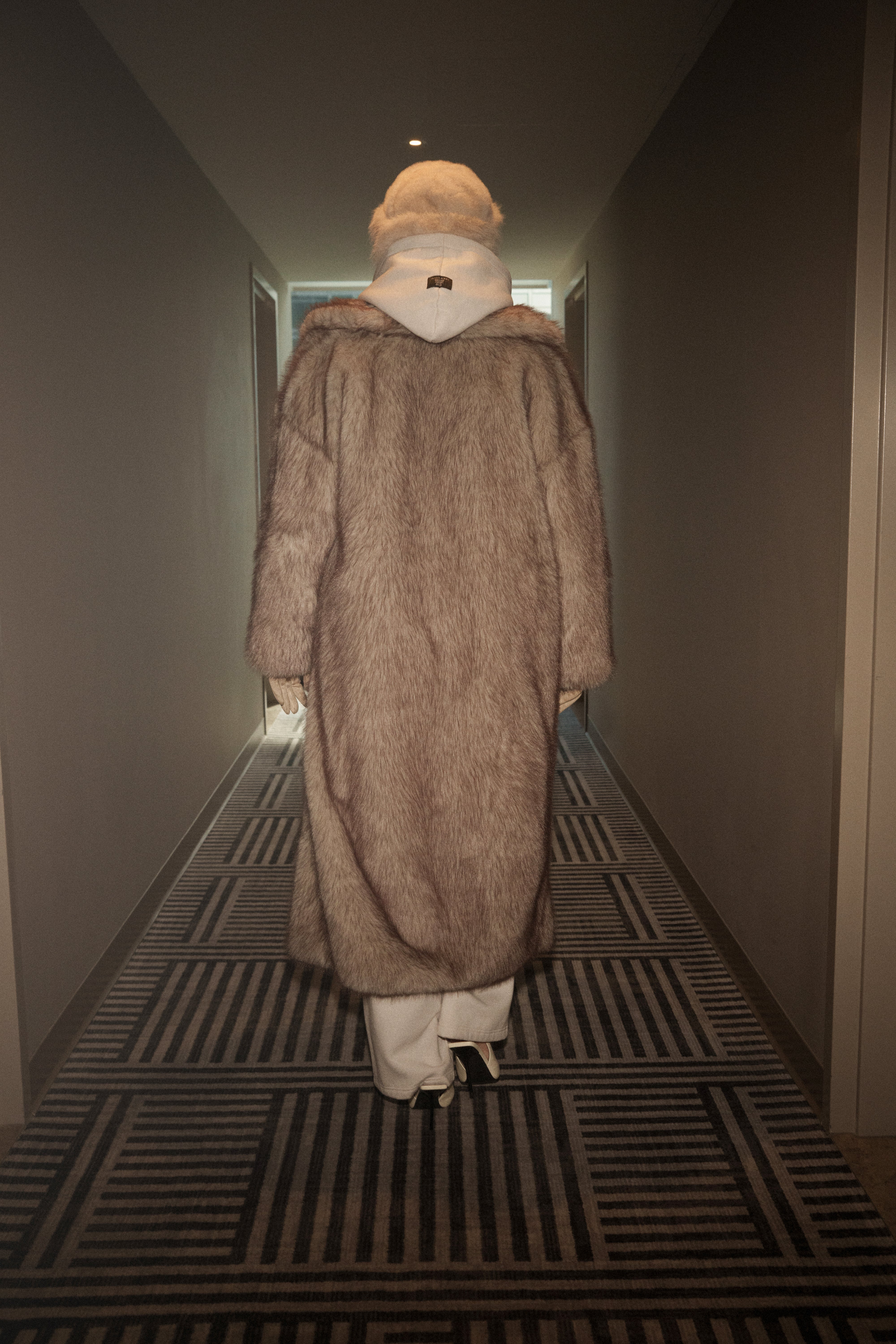 Ivory/Brown Aspen Days Faux Fur Coat