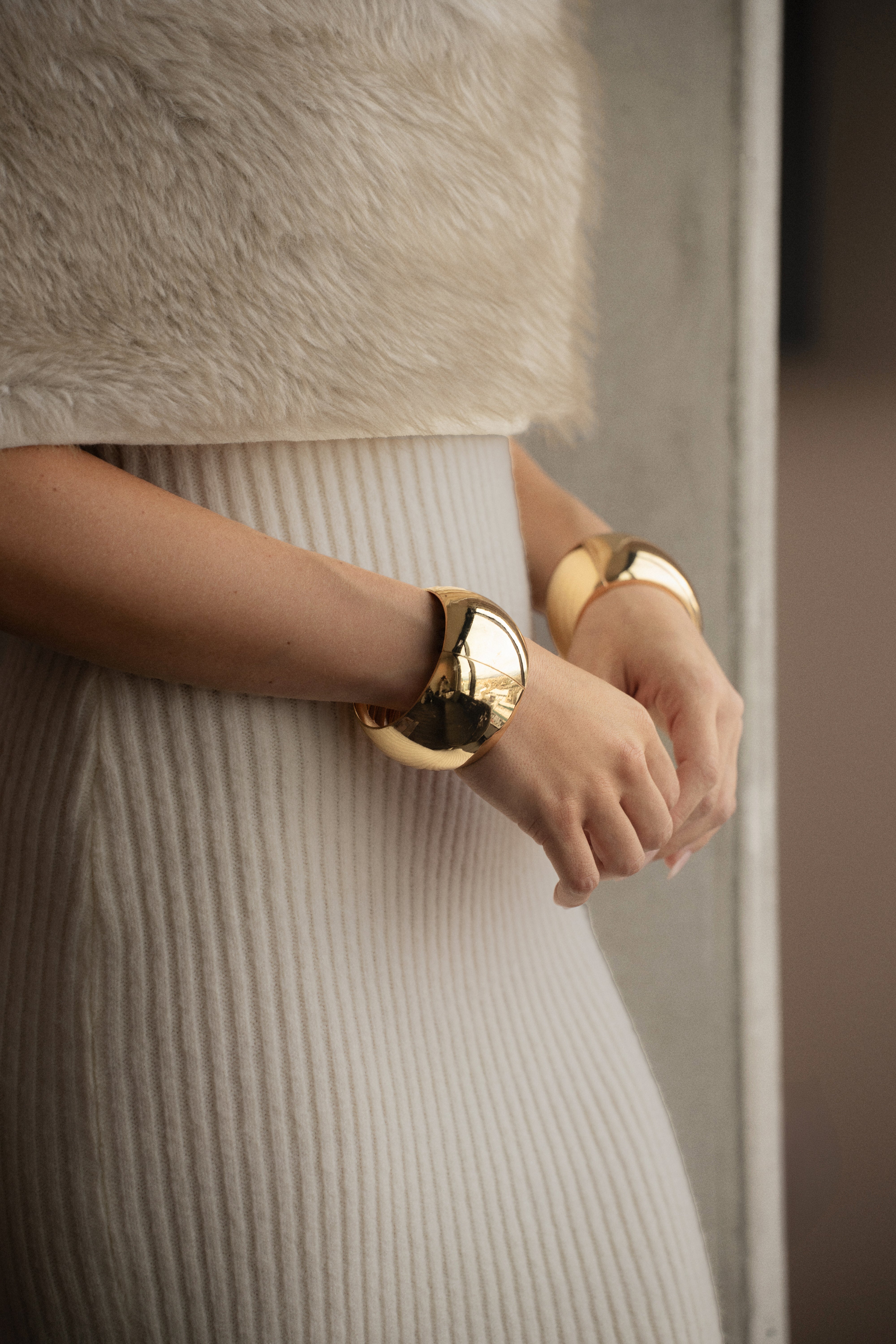 Stone Aspen Hour Faux Fur Dress