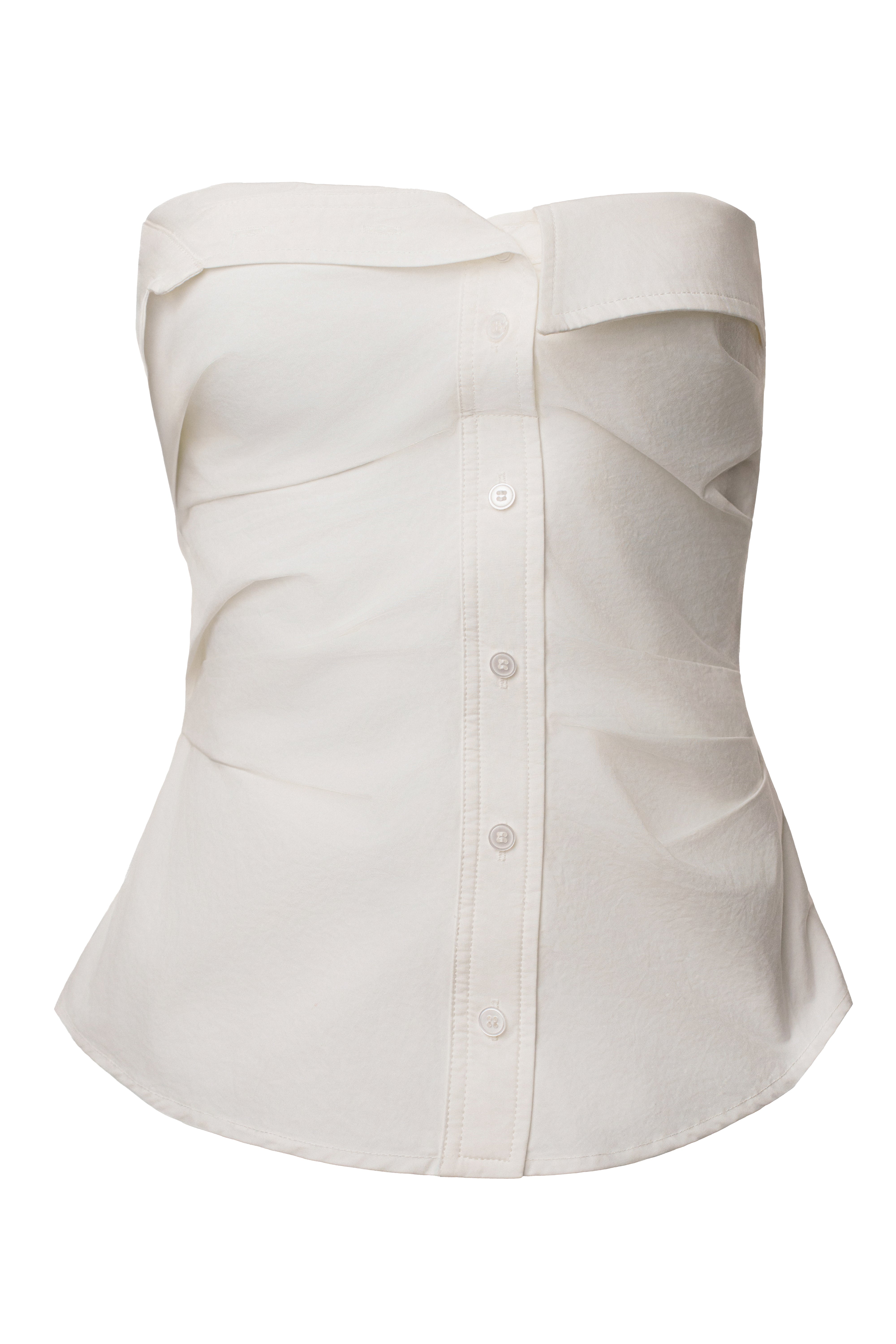 Ivory Riviera Fold Over Top - JLUXLABEL