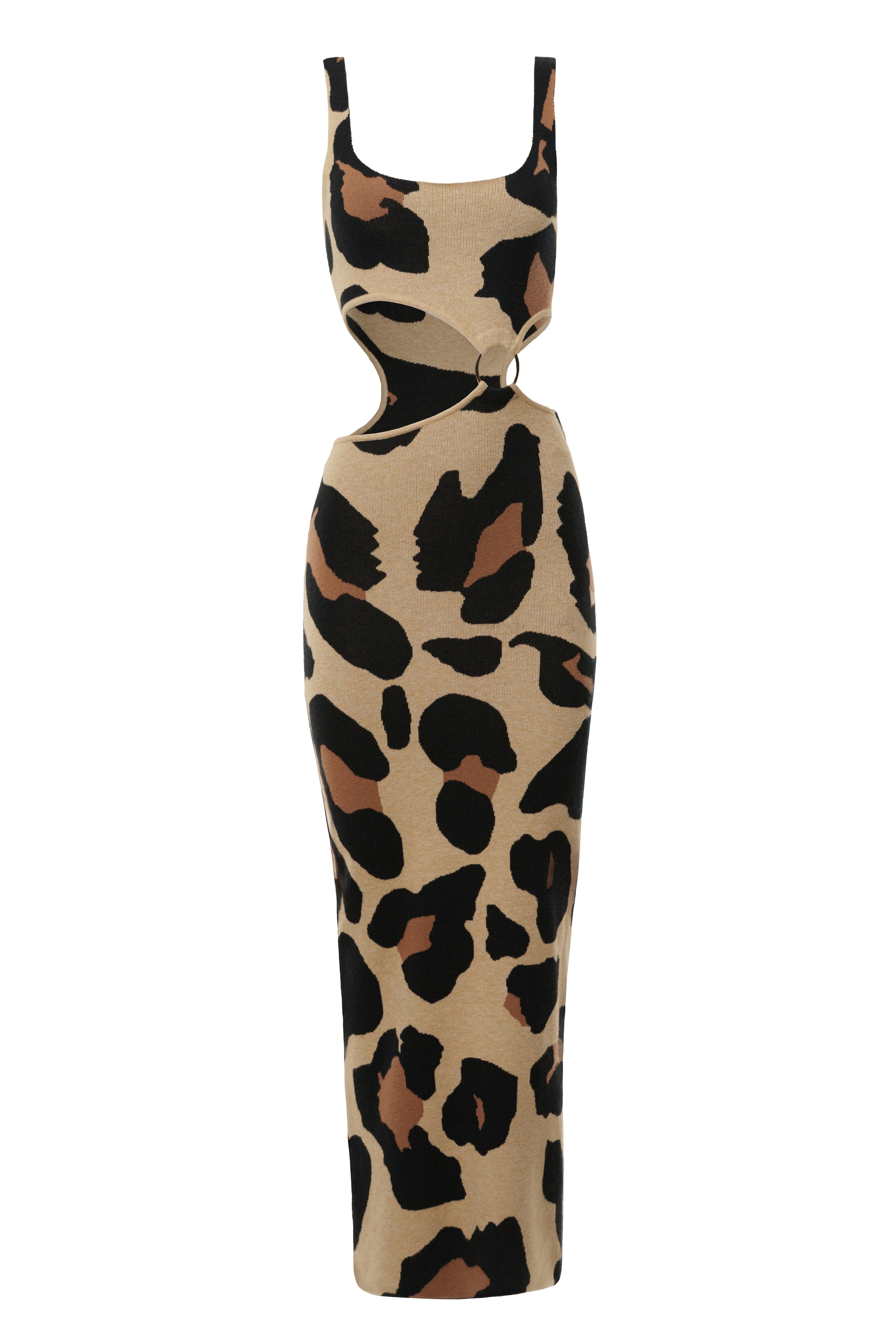 L'Appartement Lisiere Leopard Bare ワンピース Coffee-Leopard-Print-Wide-Leg-