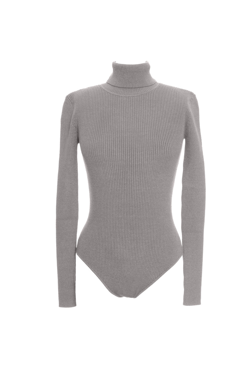 Heather Grey Arlett Turtleneck Bodysuit