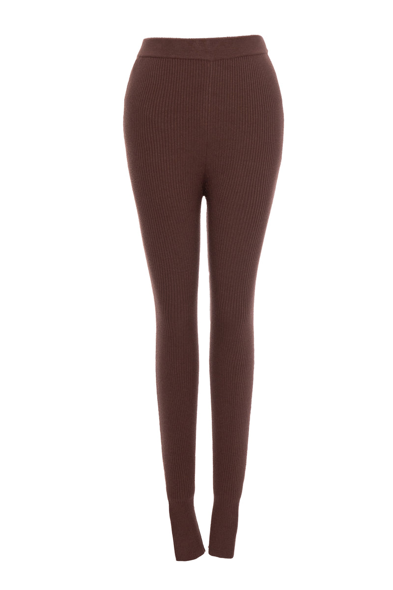 Chocolate Naaya Ribbed Leggings