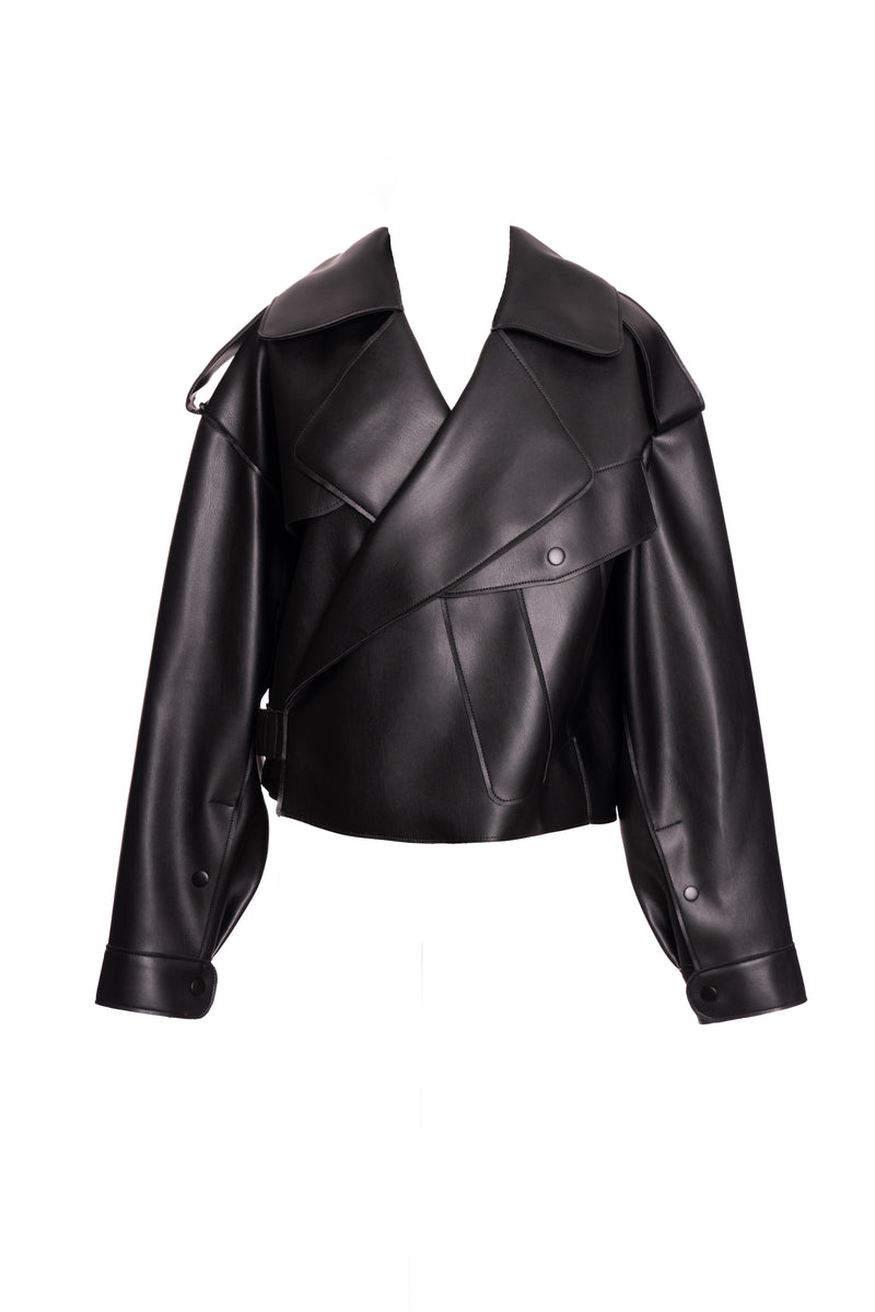 Black Raja Faux Leather Jacket