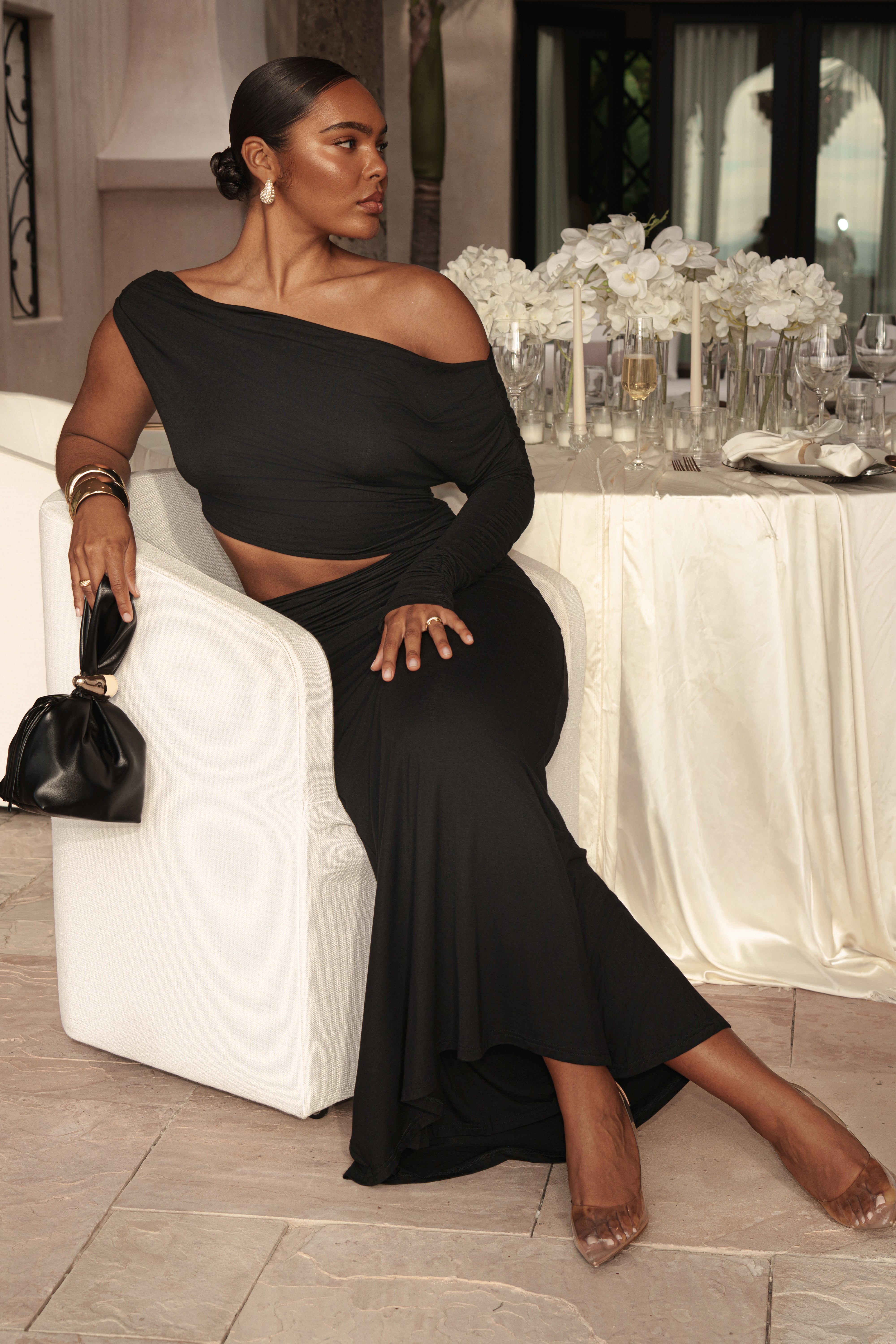 Black Premiere Cutout Maxi Dress - JLUXLABEL