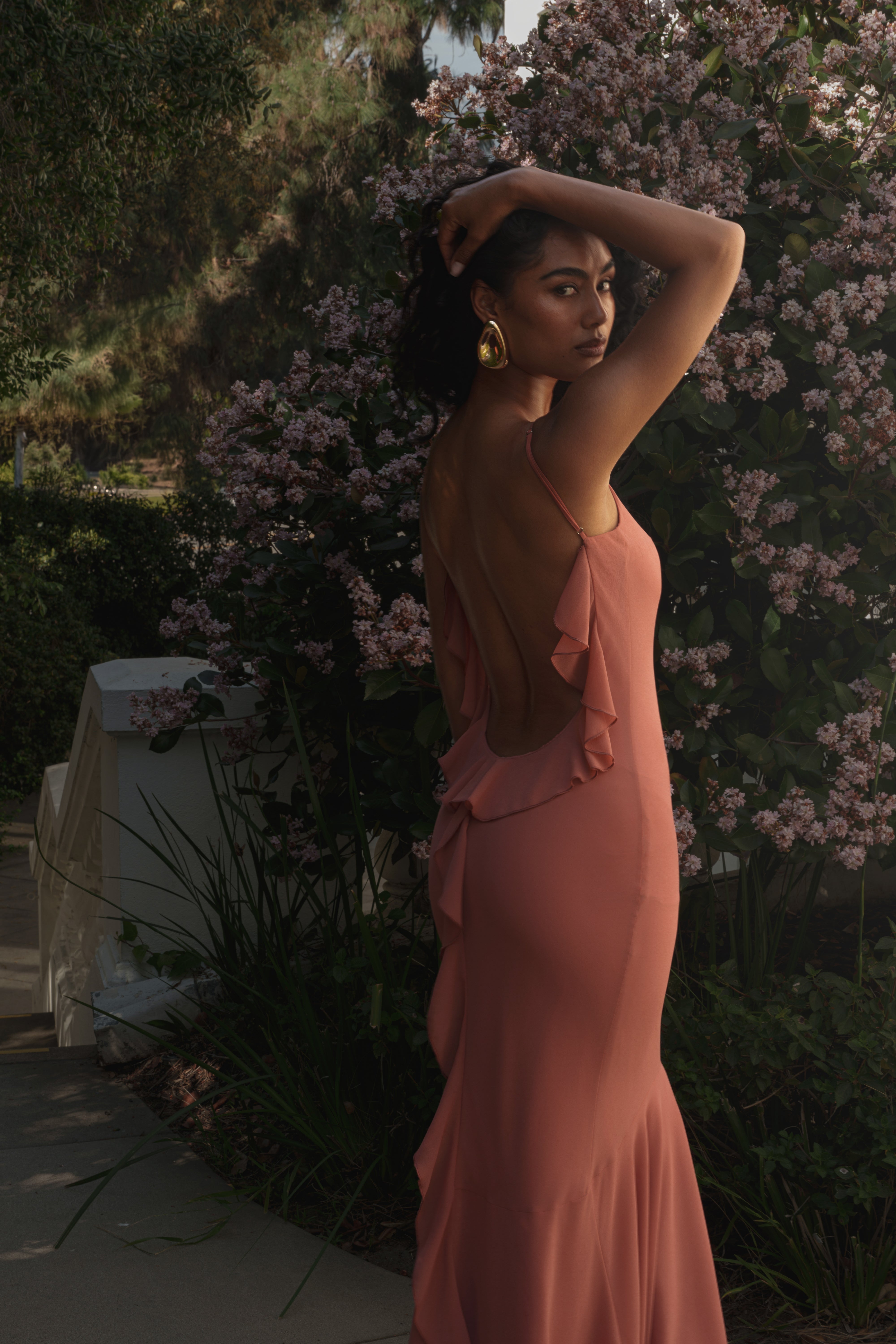 Peach  Midnight Romance Maxi Dress - JLUXLABEL
