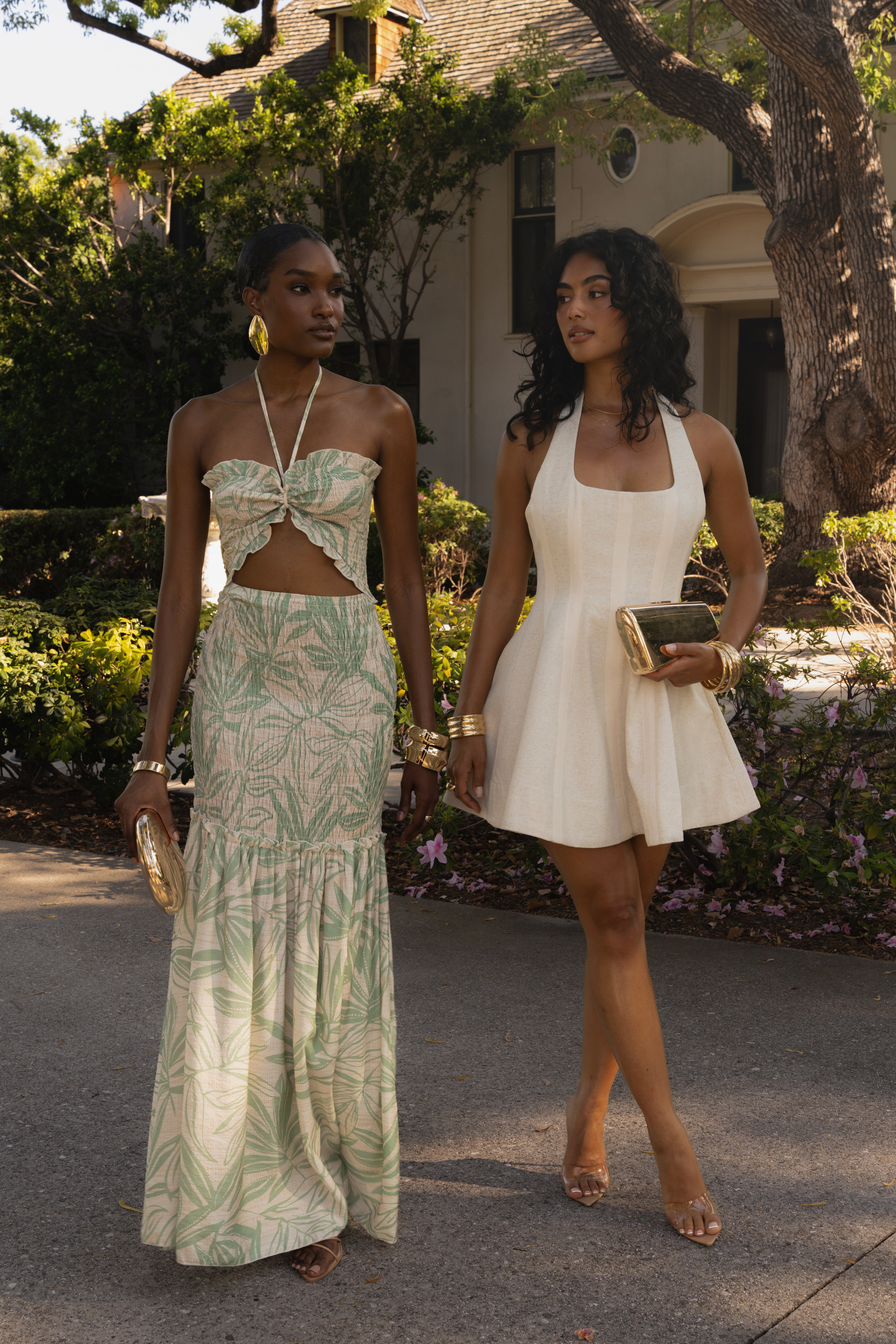 Green Print Emma Smocked Maxi Dress - JLUXLABEL