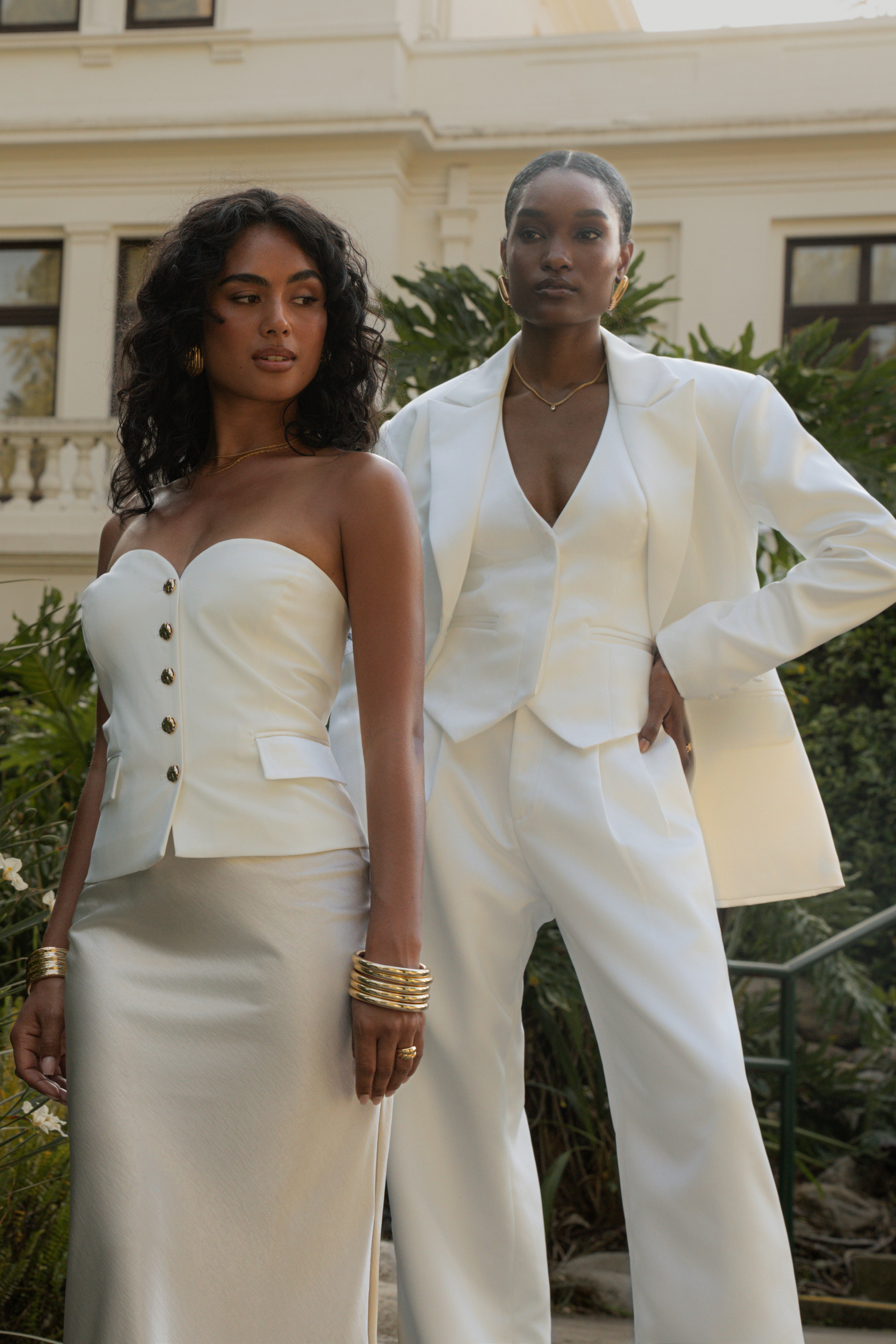 Ivory Button Front Vest