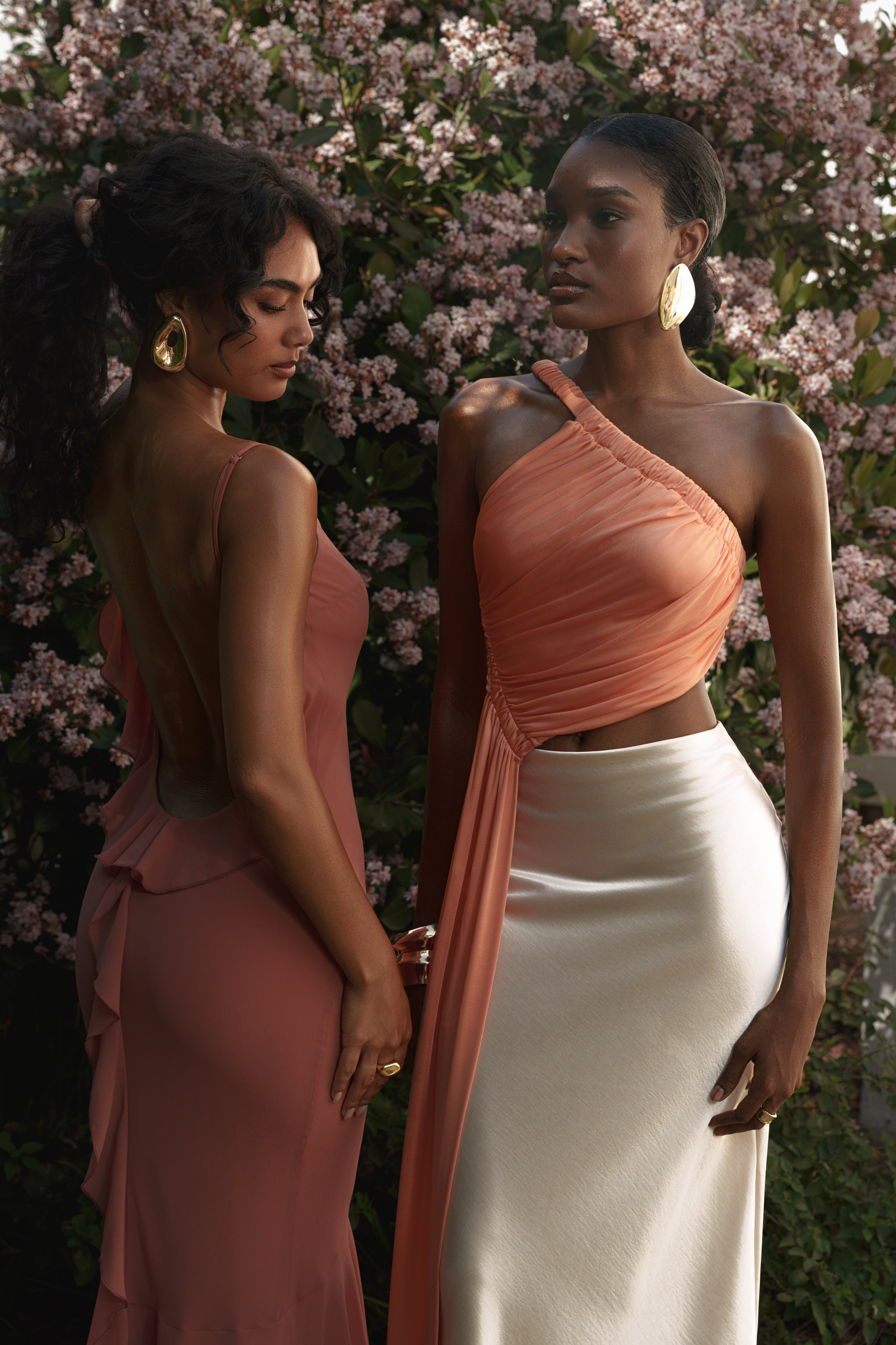 Peach Spotlight Draped Top - JLUXLABEL