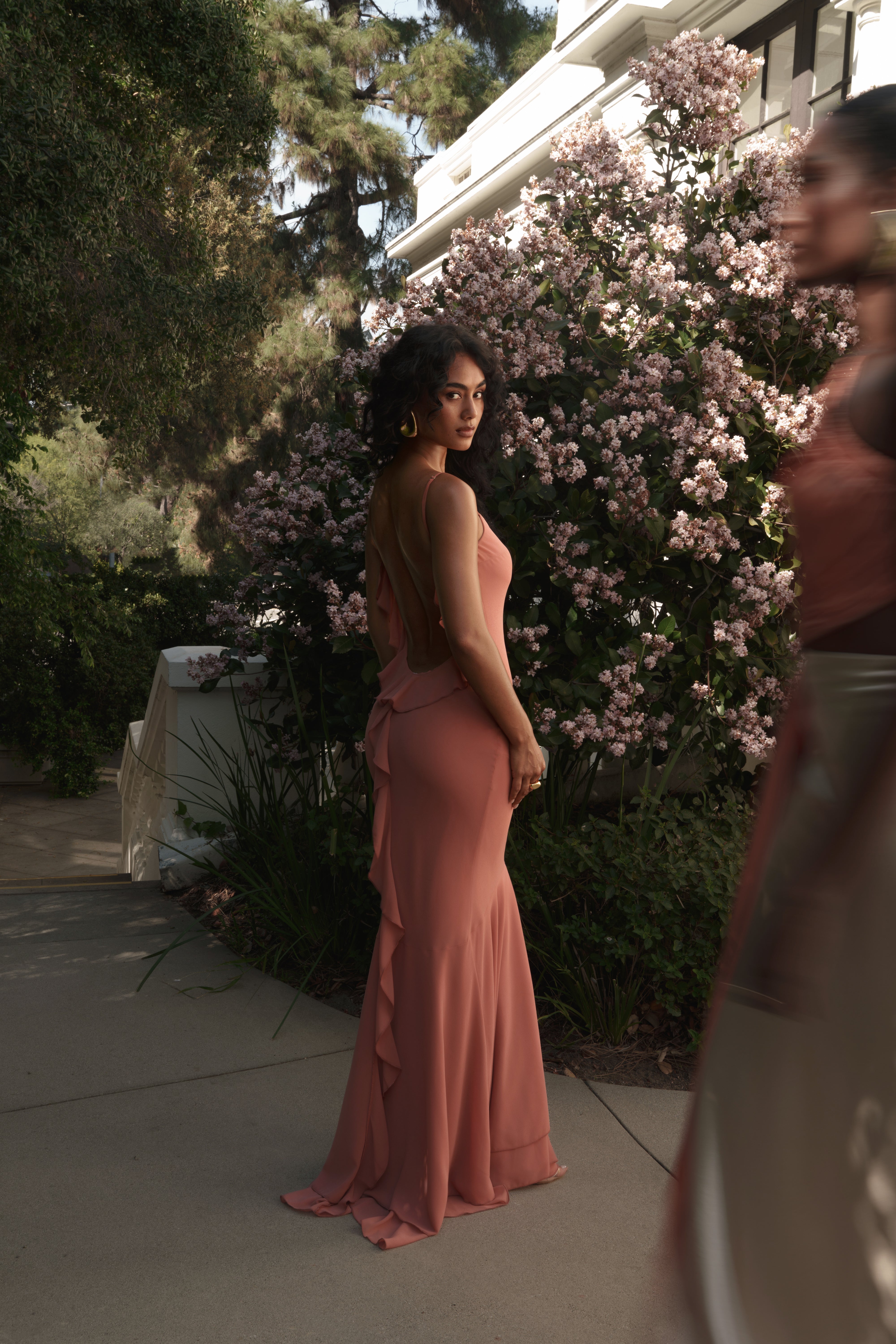 Peach Midnight Romance Maxi Dress