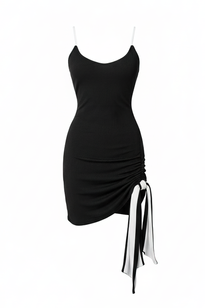 White/Black Mirage Reversible Mini Dress | JLUXLABEL