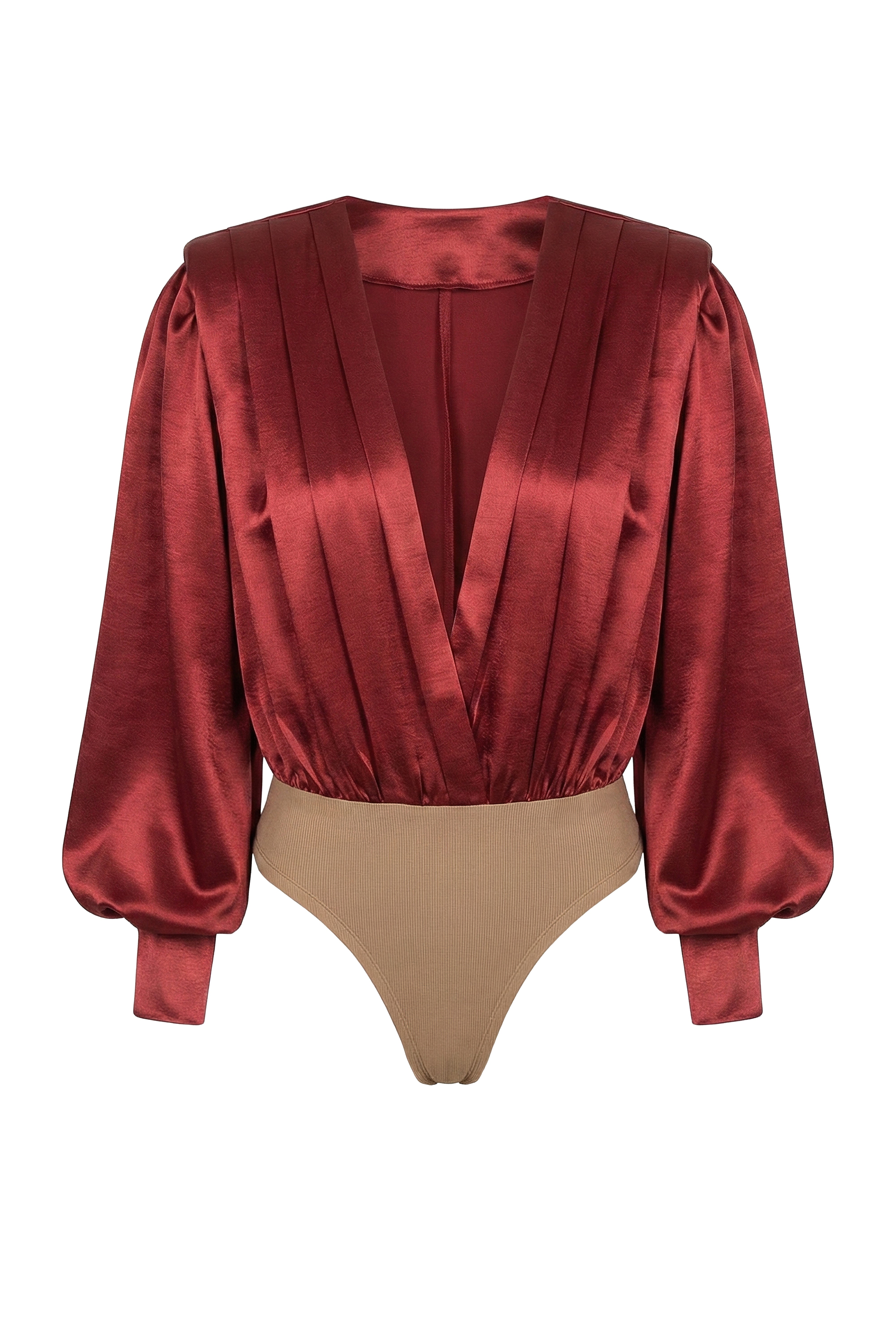 Burgundy Satin Radiance Bodysuit