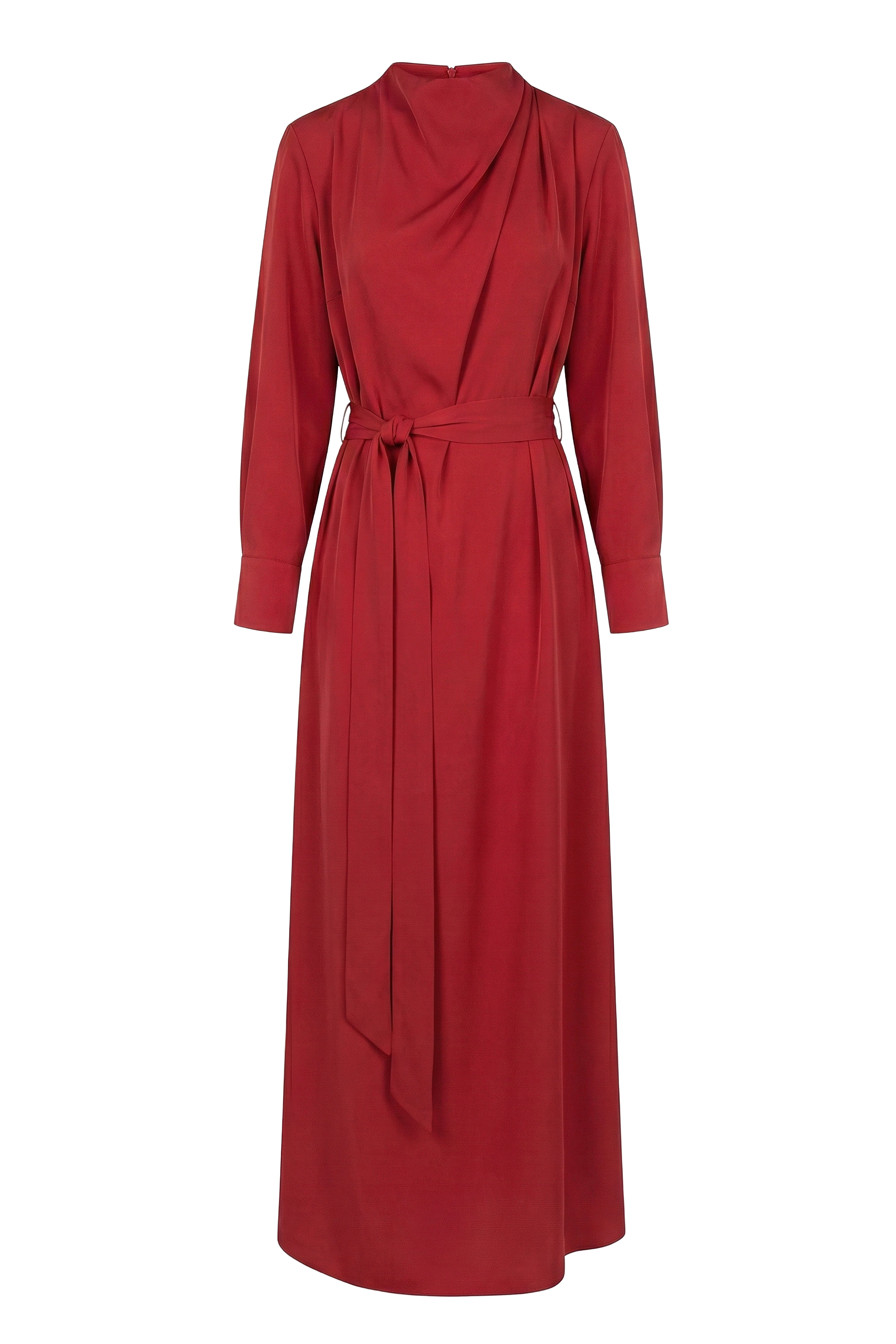 Red Victoria Satin Maxi Dress