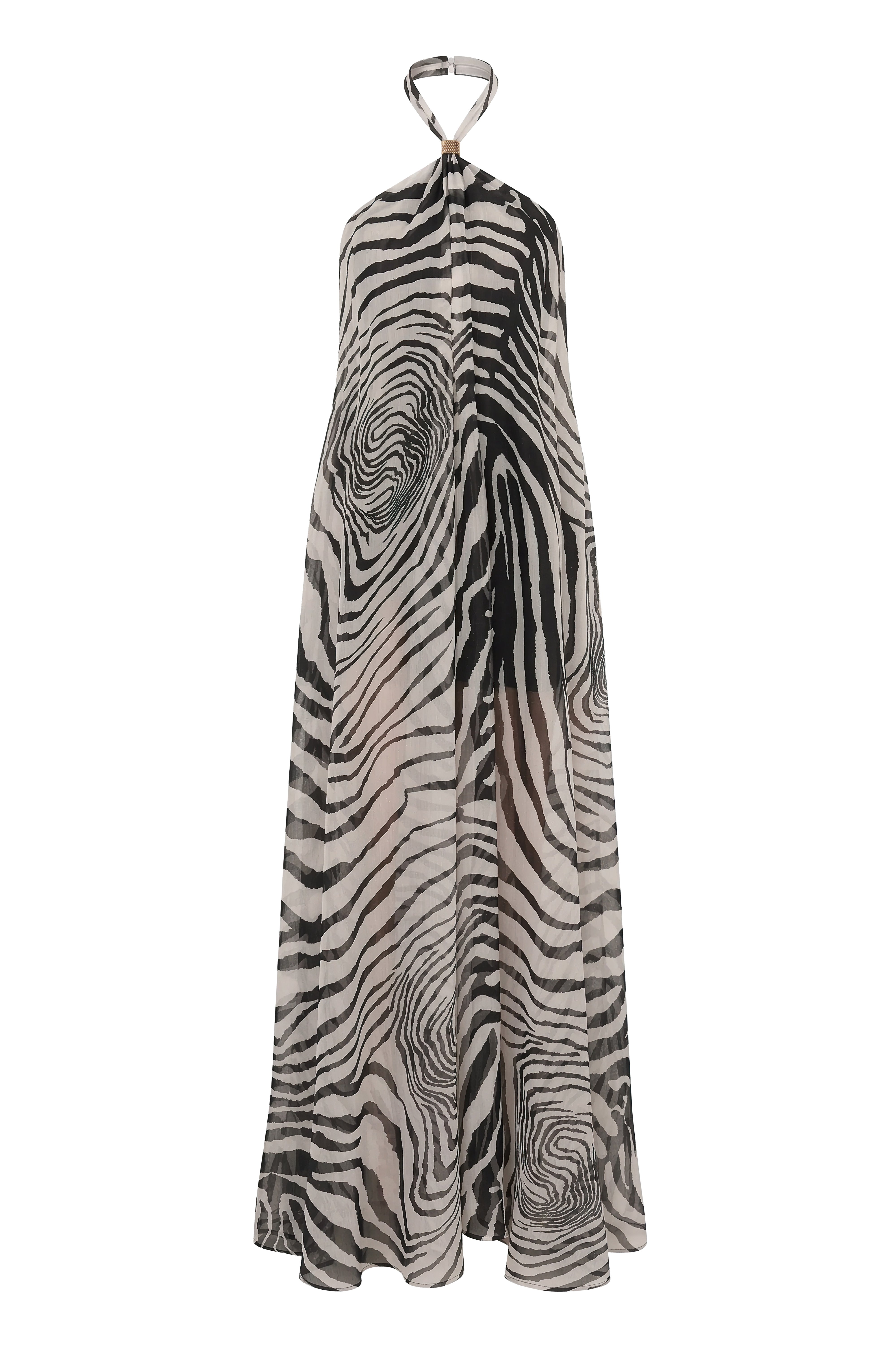 Zebra Print Jolene Halter Dress - JLUXLABEL