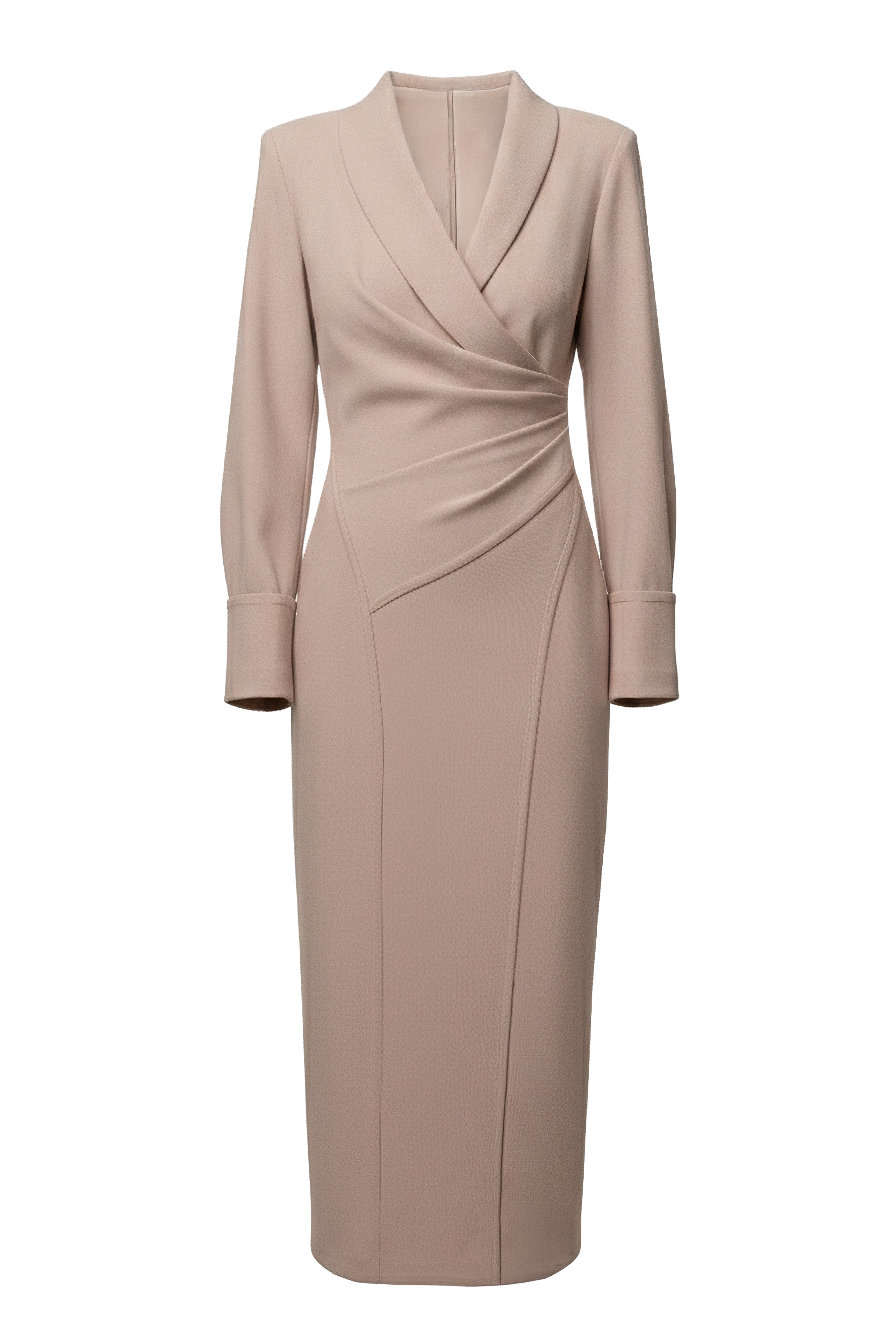 Taupe Manifest Blazer Midi Dress - JLUXLABEL