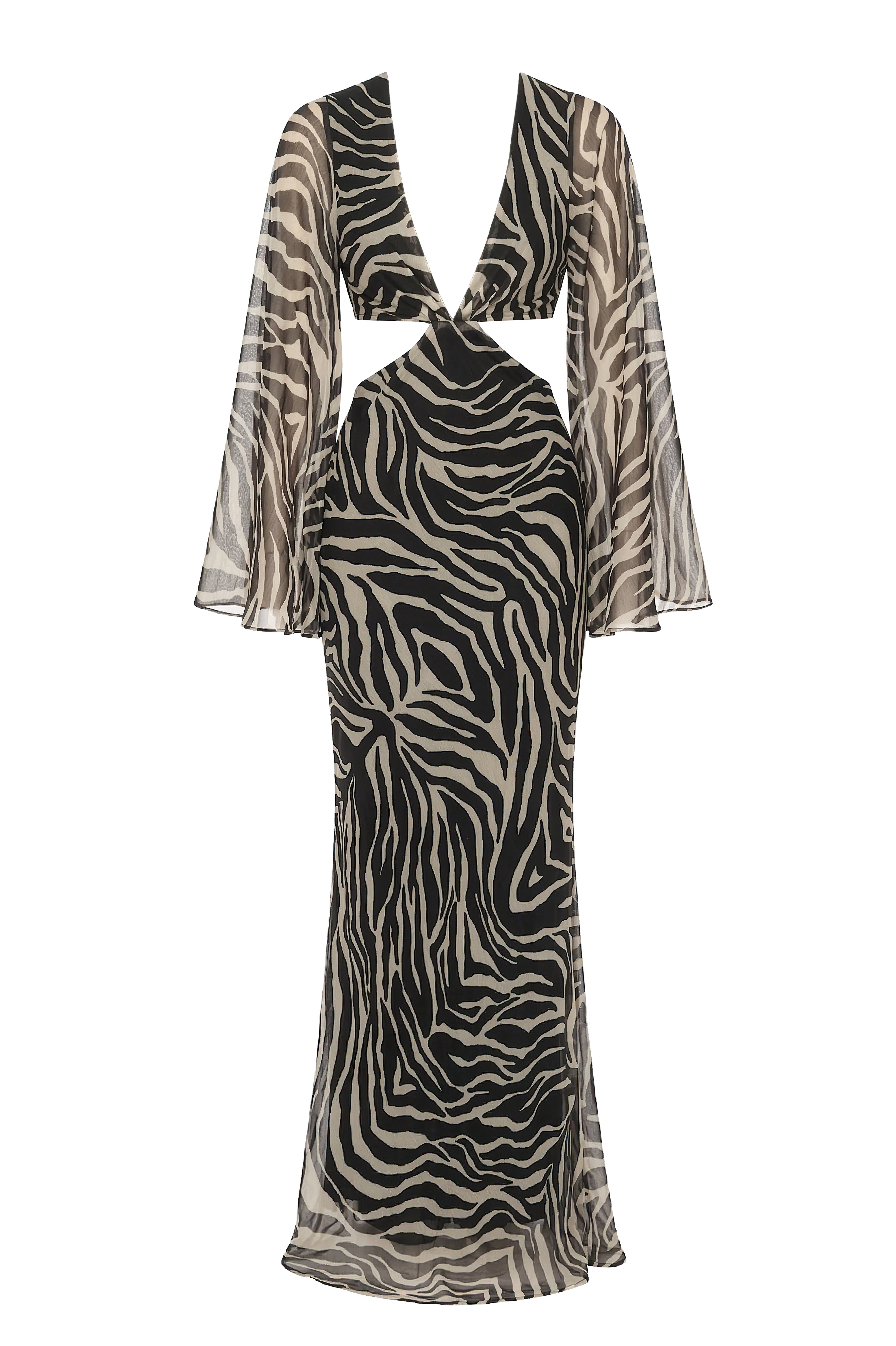 Black Zebra Instincts Print Maxi Dress - JLUXLABEL