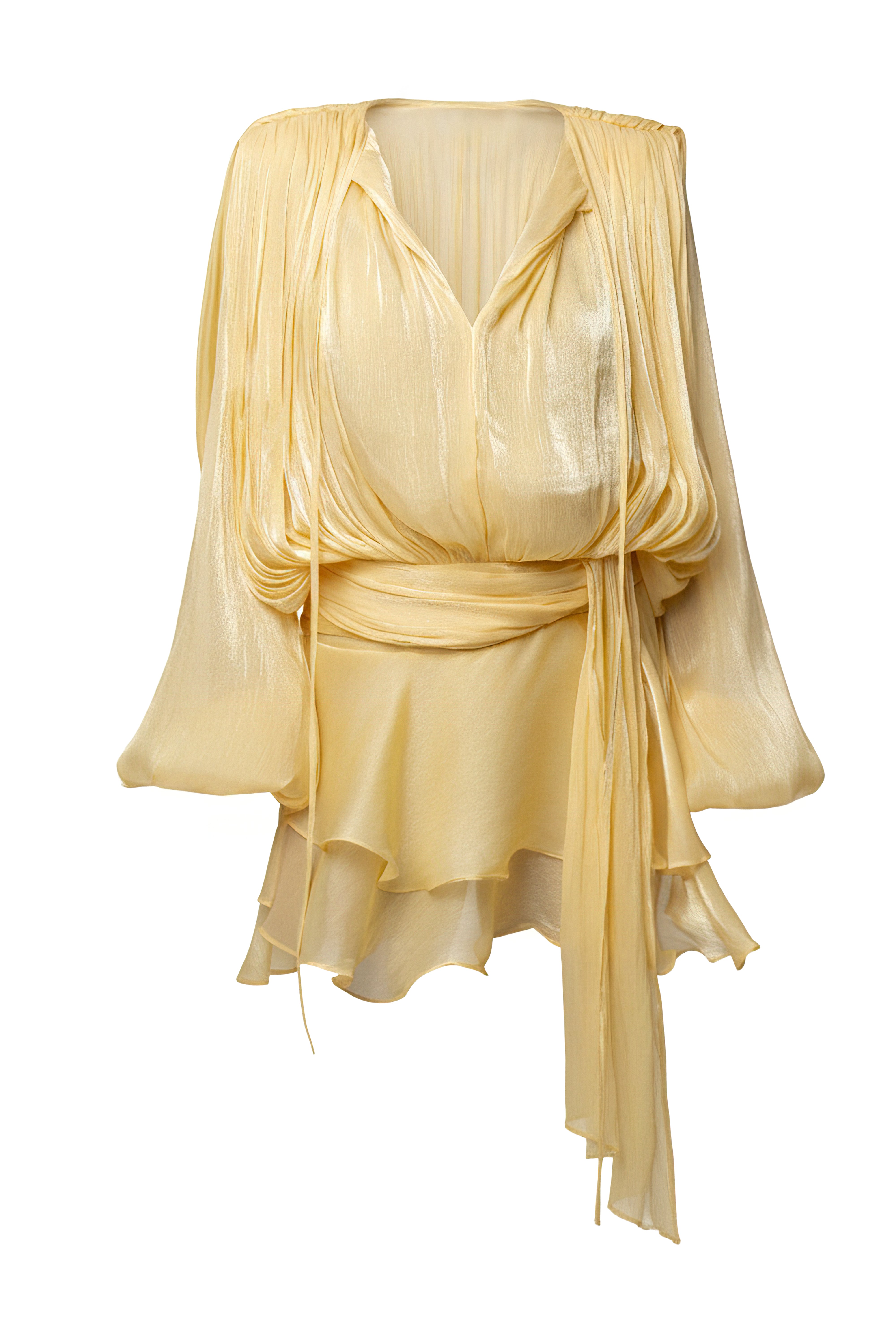 Yellow Pure Glow Draped Mini Dress