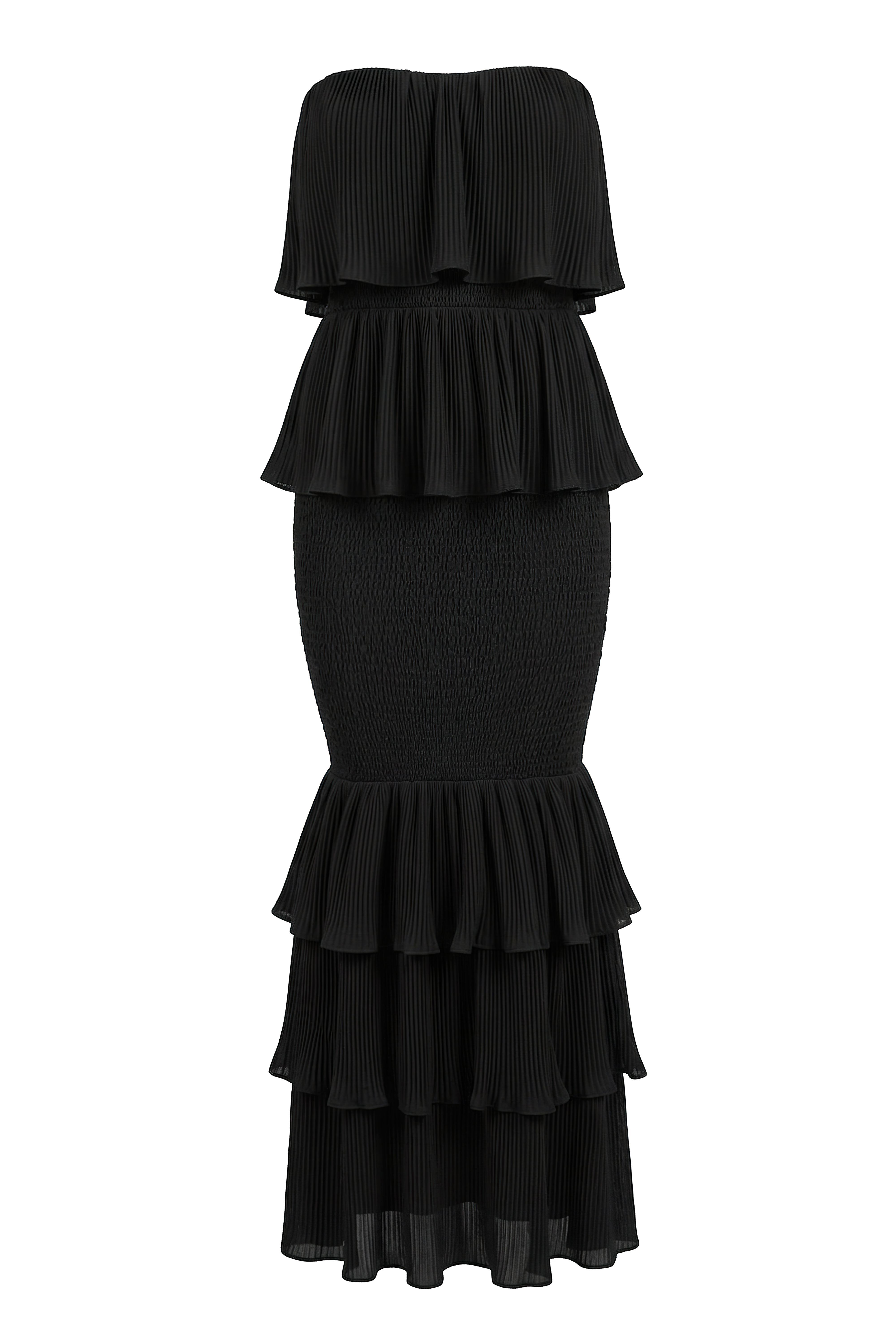 Black Casa Blanca Ruffle Dress - JLUXLABEL