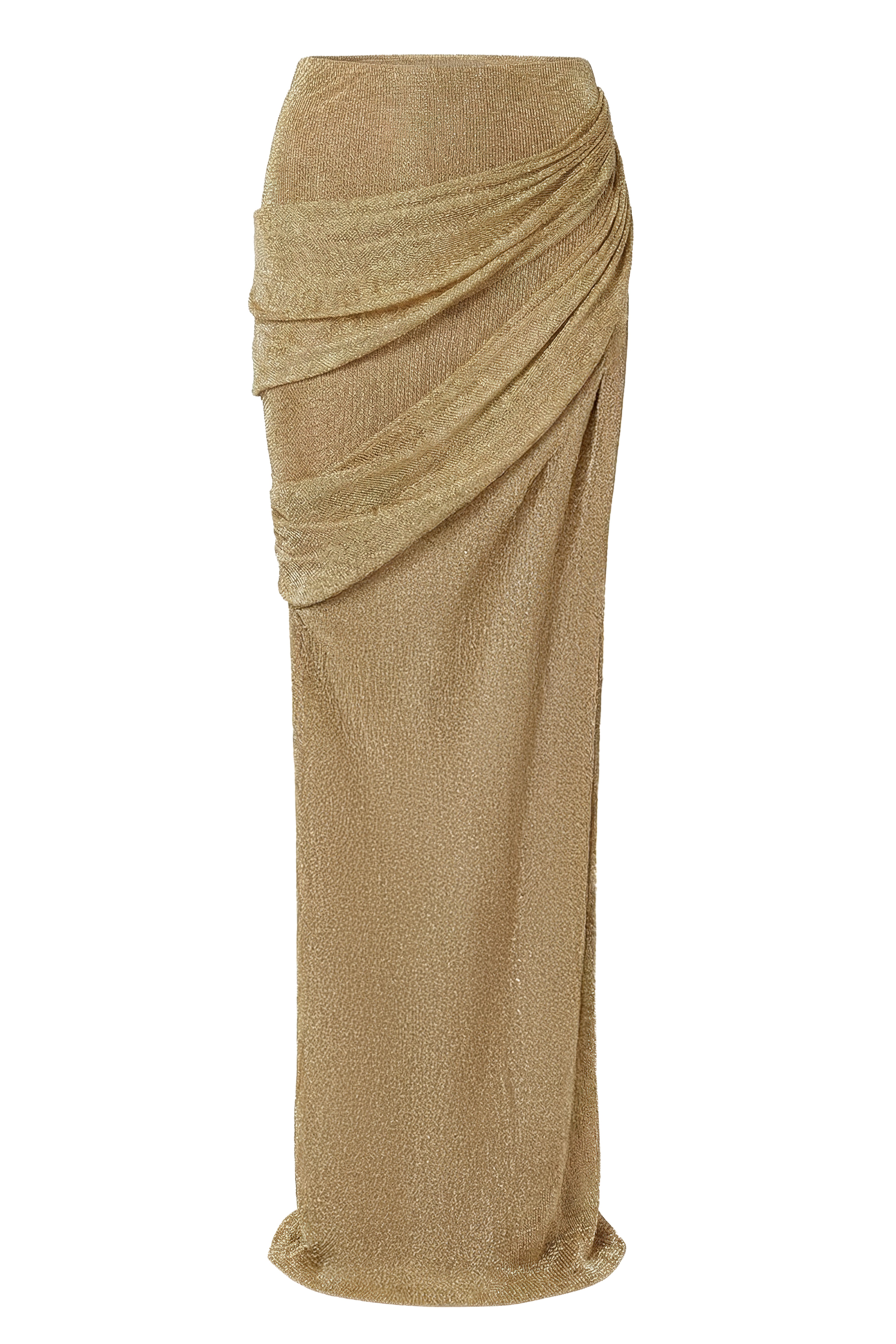 Gold Opulent Metallic Maxi Skirt