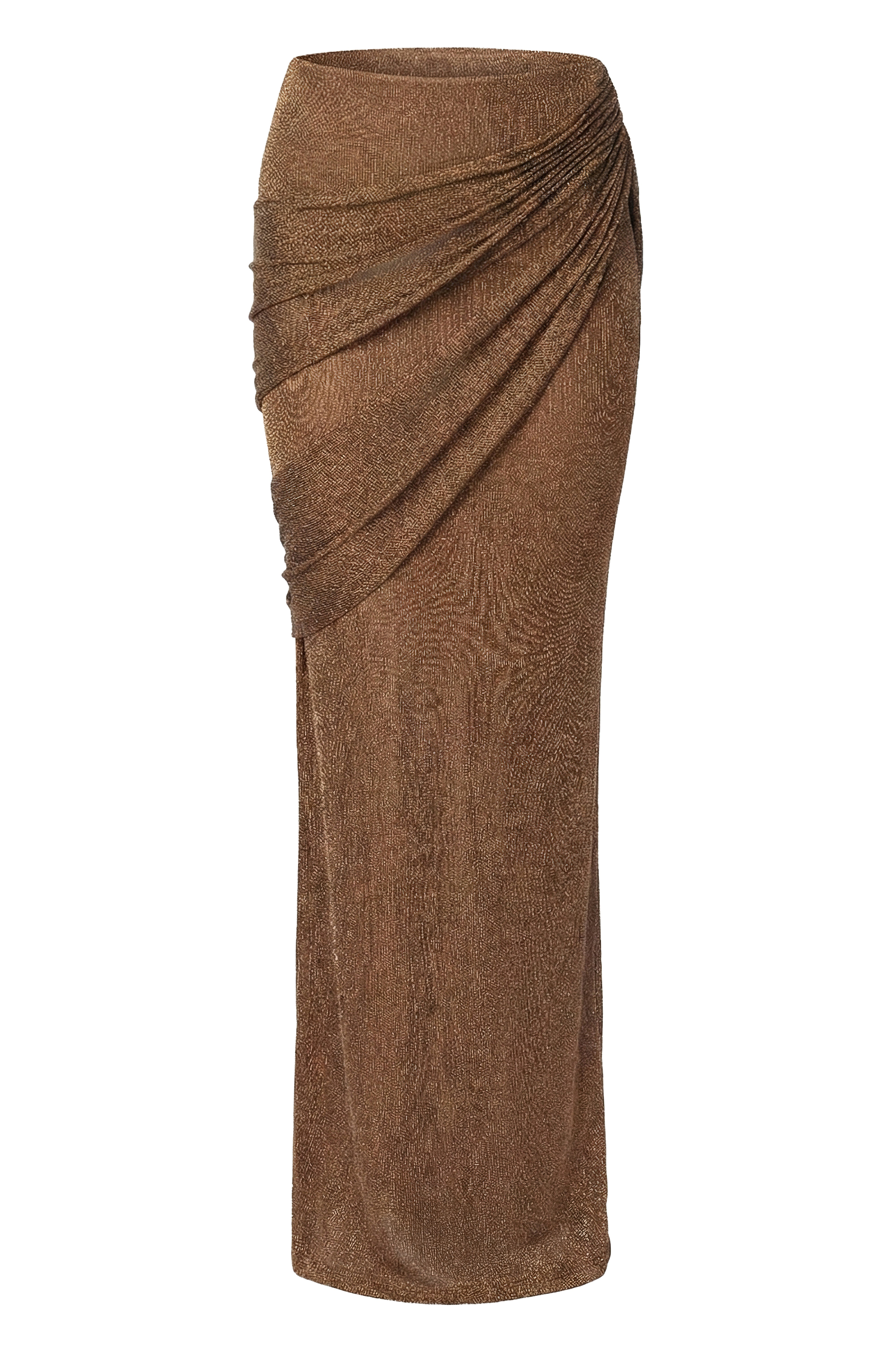 Bronze Opulent Metallic Maxi Skirt