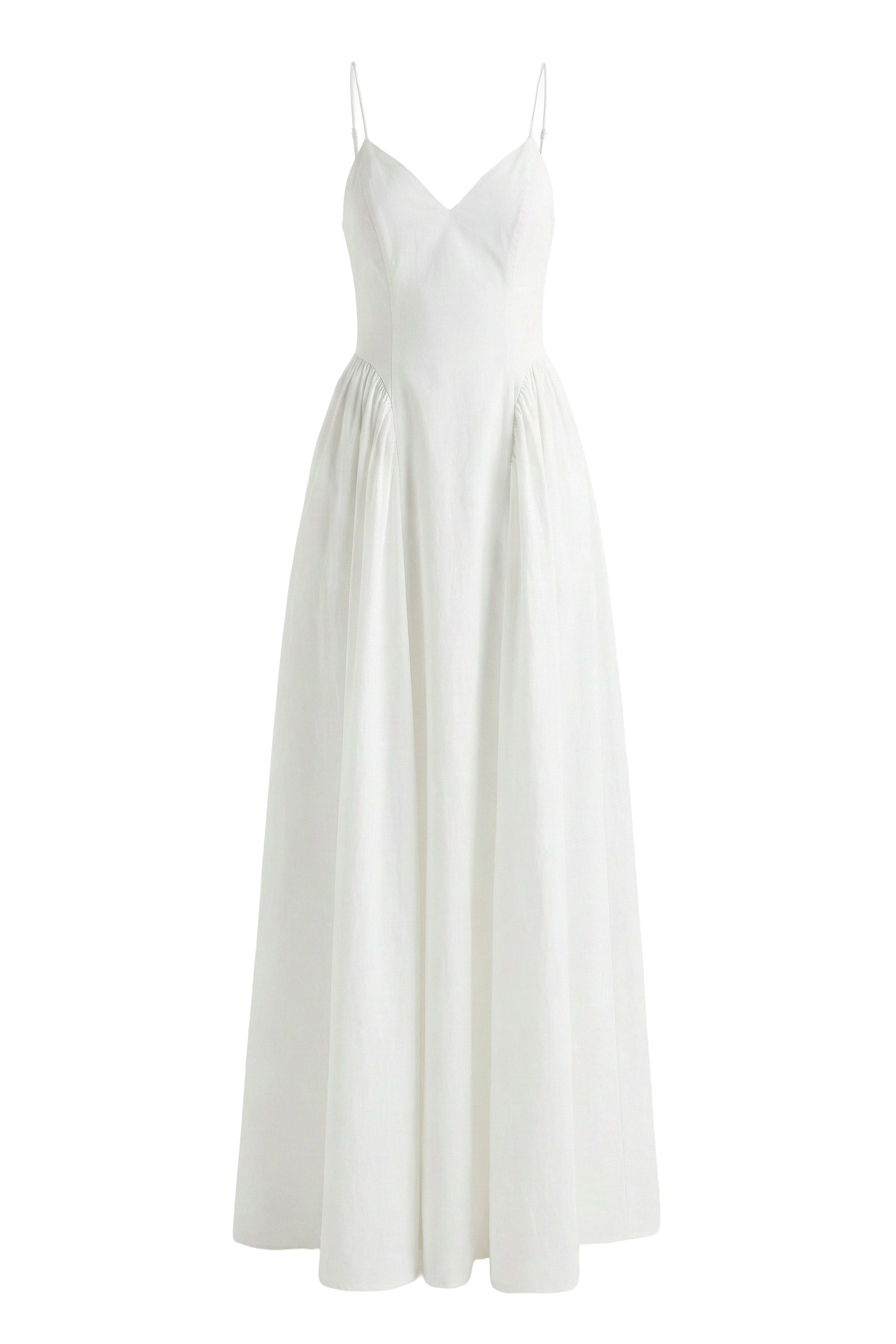 White Sculpted Grace Maxi Dress - JLUXLABEL