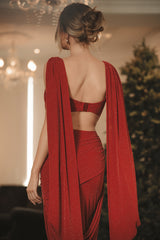 Jupe Drapé Divine Rouge Set