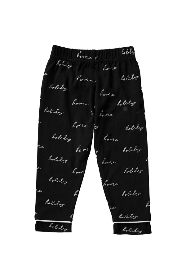 Black Home For The Holidays Kids Pajama Set