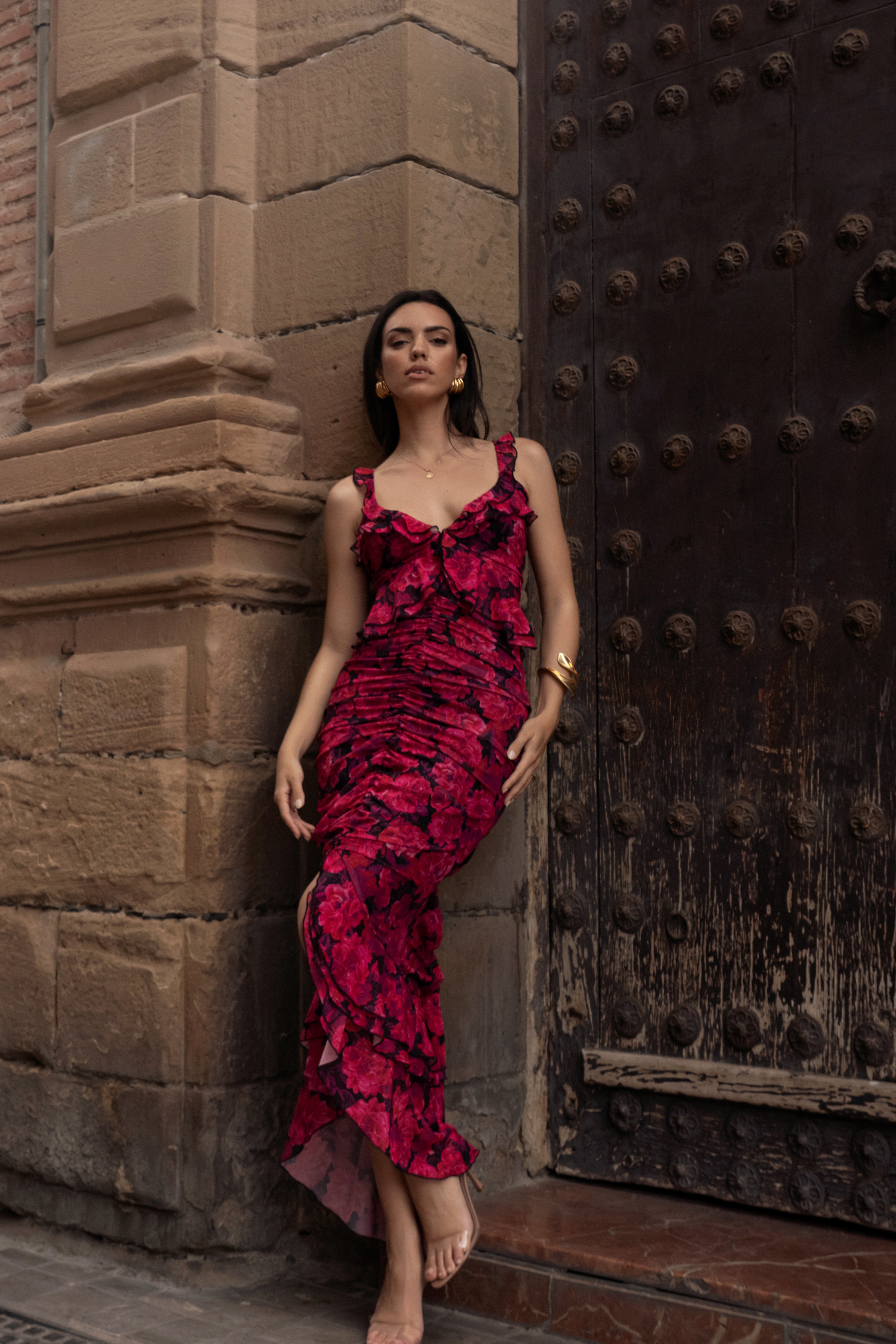 Pink La Costa Ruffle Maxi Dress Pink La Costa Ruffle Maxi Dress